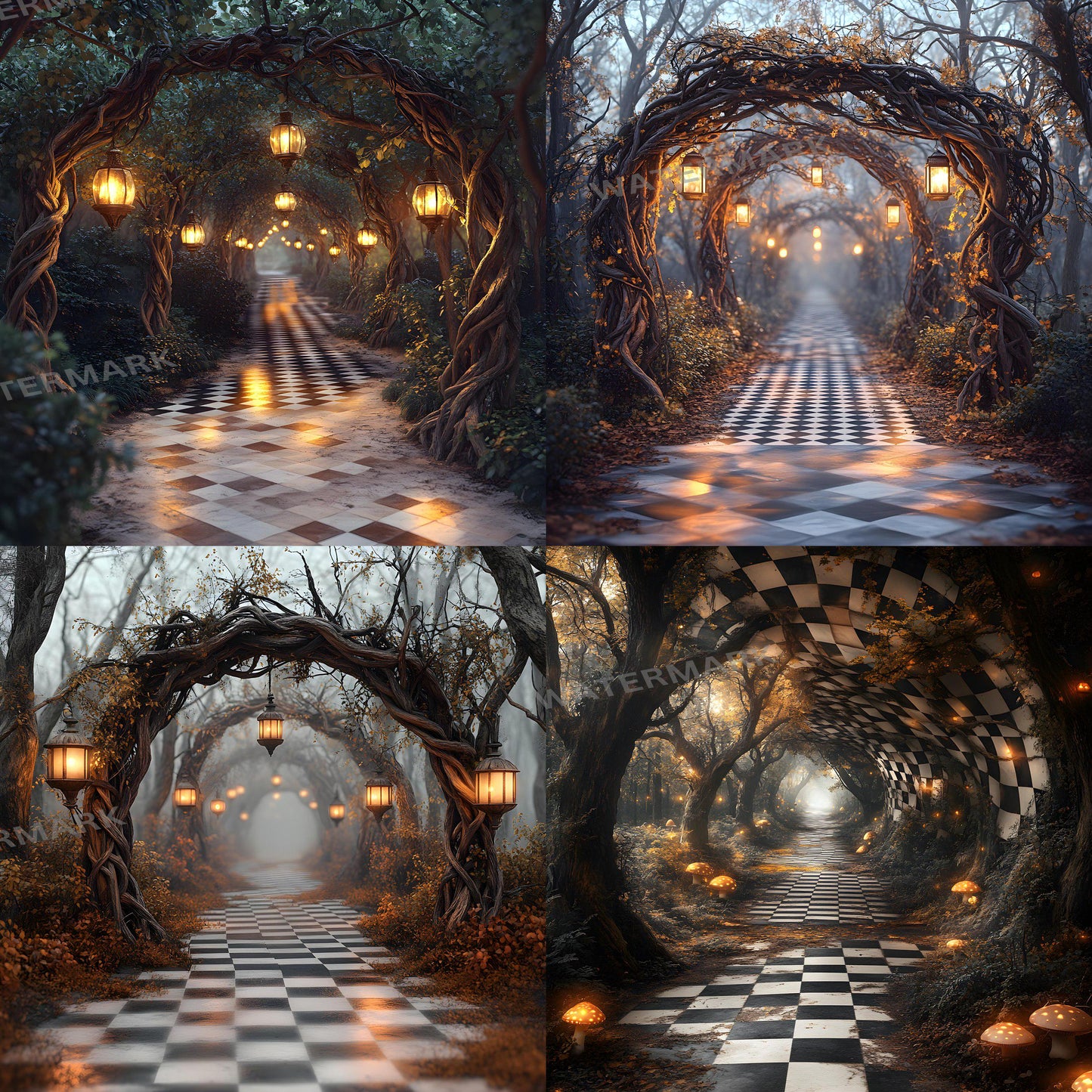Alice in Wonderland Backdrops | Digital Fantasy Story Backgrounds | Whimsical Scenes - Wonderland Backdrops - Alice Backdrops