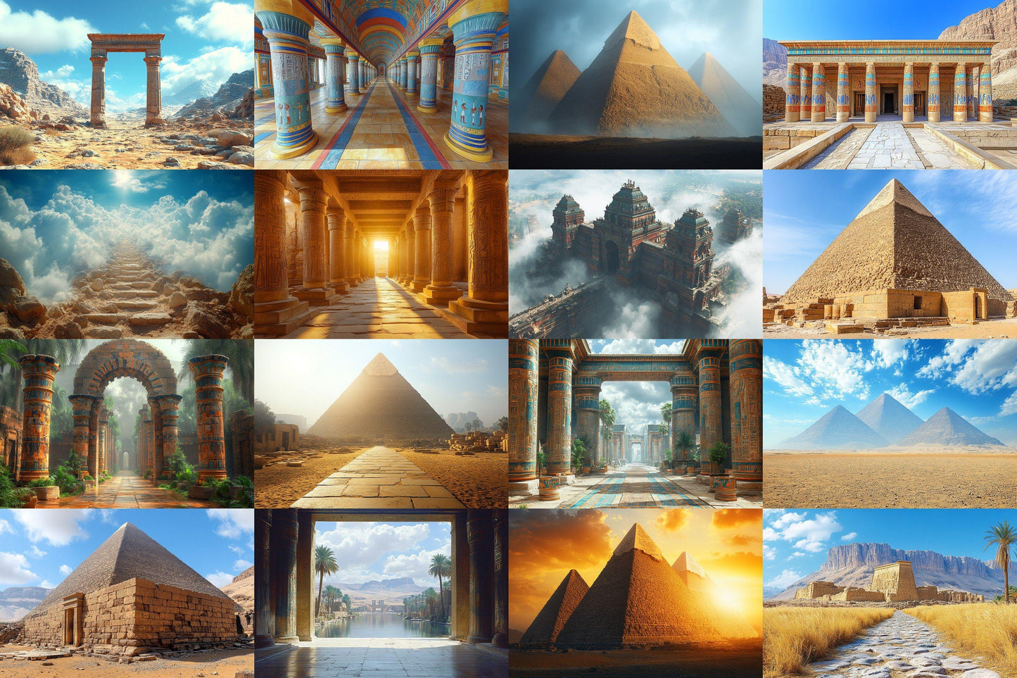 Ancient Egyptian Backdrops - Pyramids Temples Photography Backgrounds - Pharaohs Ruins Historical Scenes - Digital Download