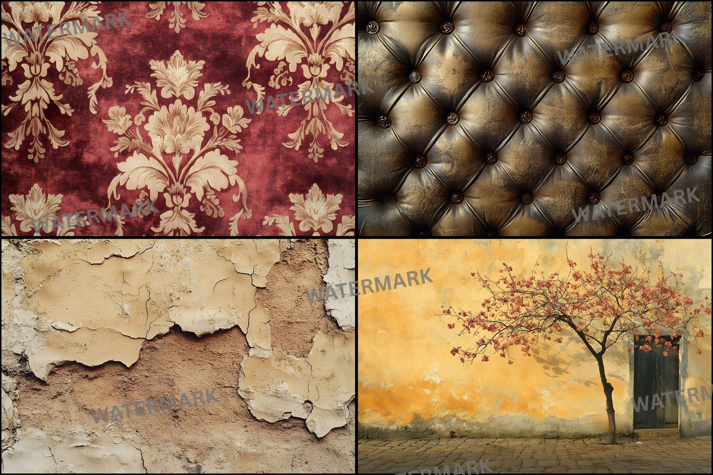 Brown Vintage Textured Wall Digital Backdrop, Photography Background for Portrait, Rustic Photo Booth, High-Resolution Images