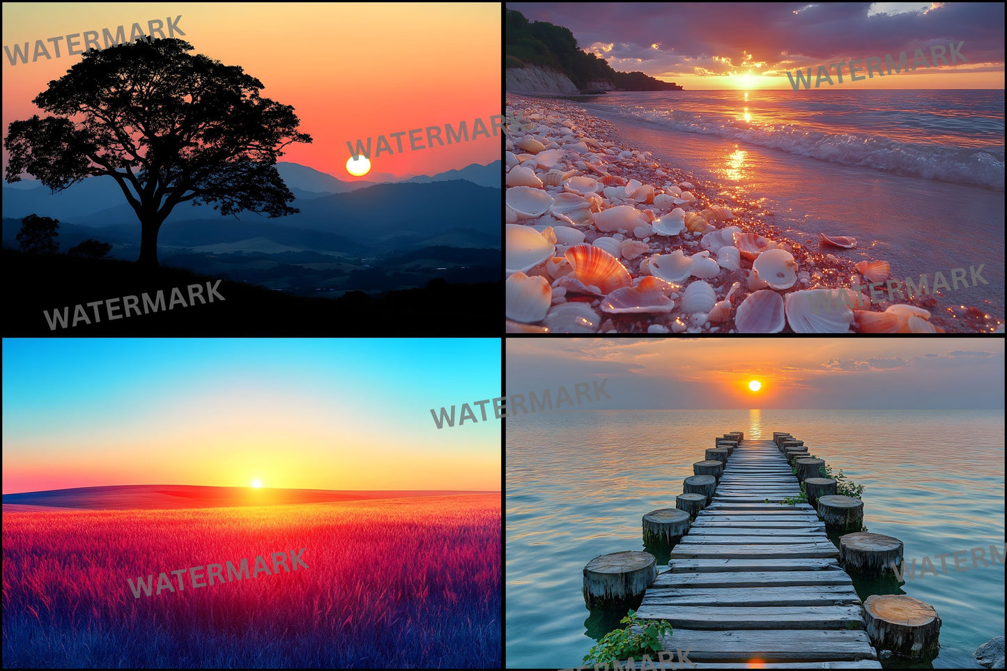 Sunset Photography Backdrop Bundle, Golden Hour Digital Backgrounds for Photographers, Warm Light Portrait Photography, Dreamy Sky Photo Overlays