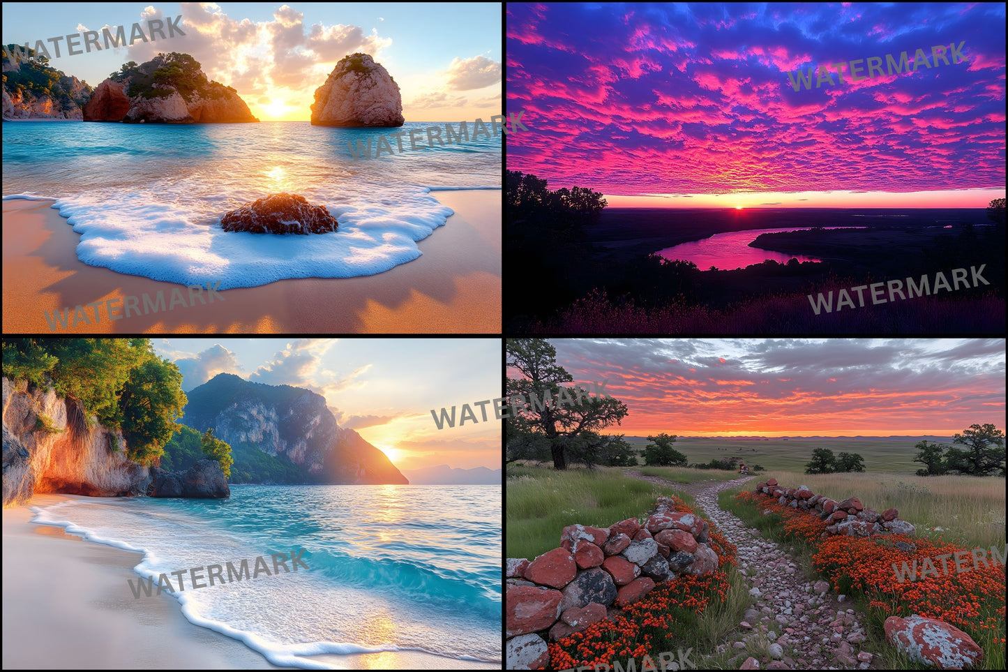 Sunset Photography Backdrop Bundle, Golden Hour Digital Backgrounds for Photographers, Ratios, Dreamy Photo Overlays