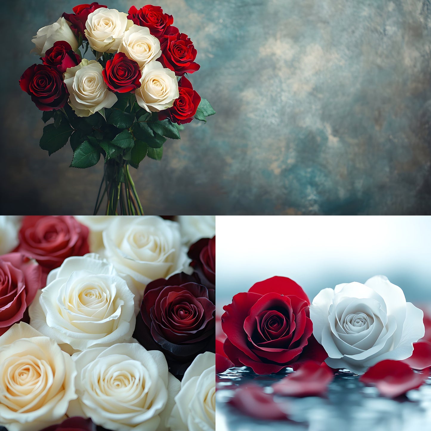 White Red Roses Photography Backdrop, Classic Floral Background, Wedding Photo Booth, Digital Download, for Stunning Portraits