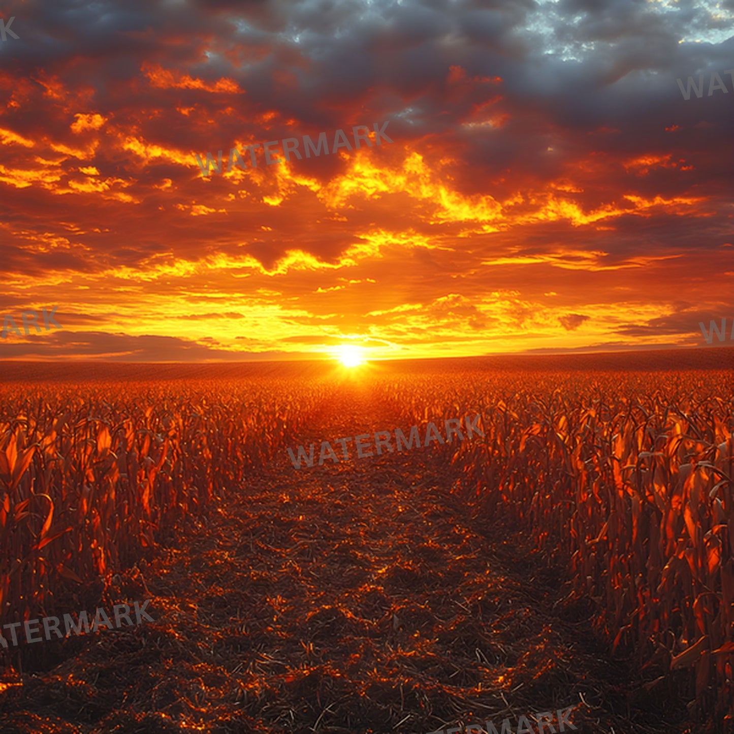 Warm Sunset Photography Backdrop, Golden Hour Digital Background for Portraits, Square Format Photo Booth Prop, Dreamy Sky Photography Resource