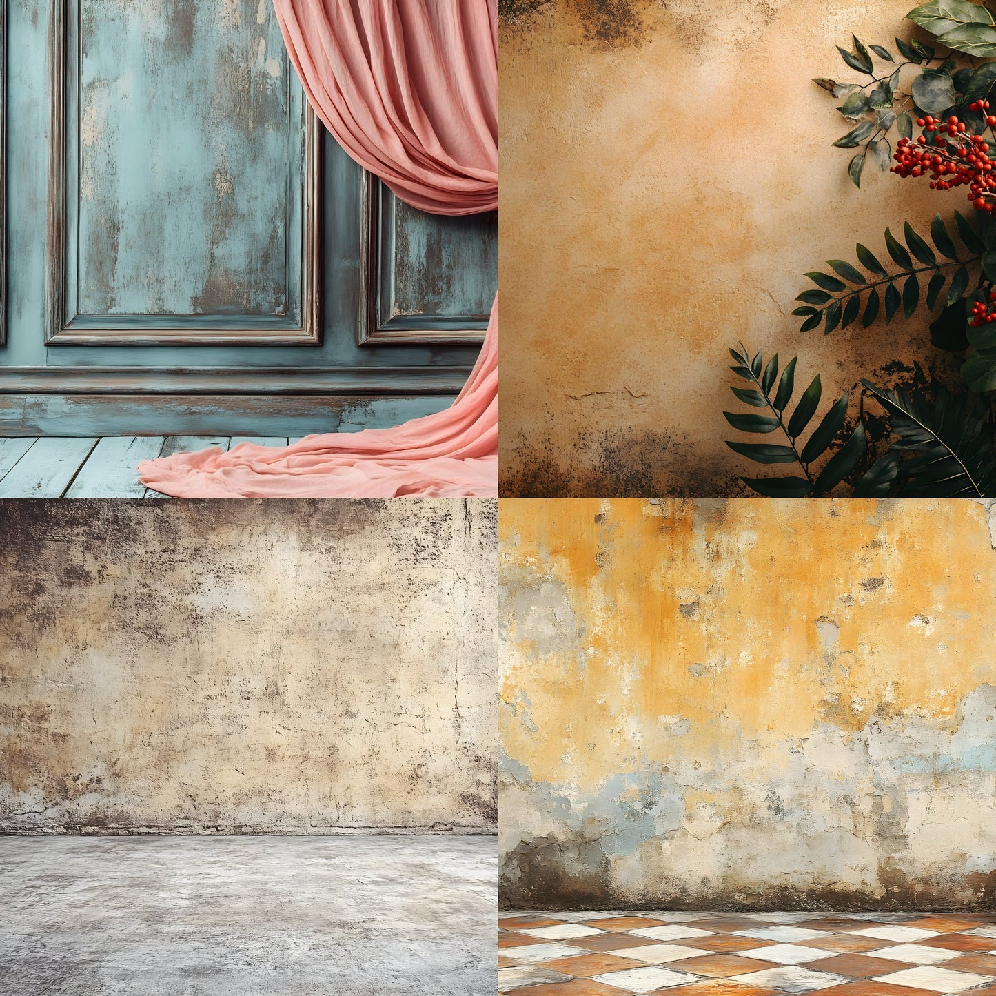 Brown Vintage Textured Wall Digital Backdrop, Photography Background for Portrait, Rustic Photo Booth, High-Resolution Images