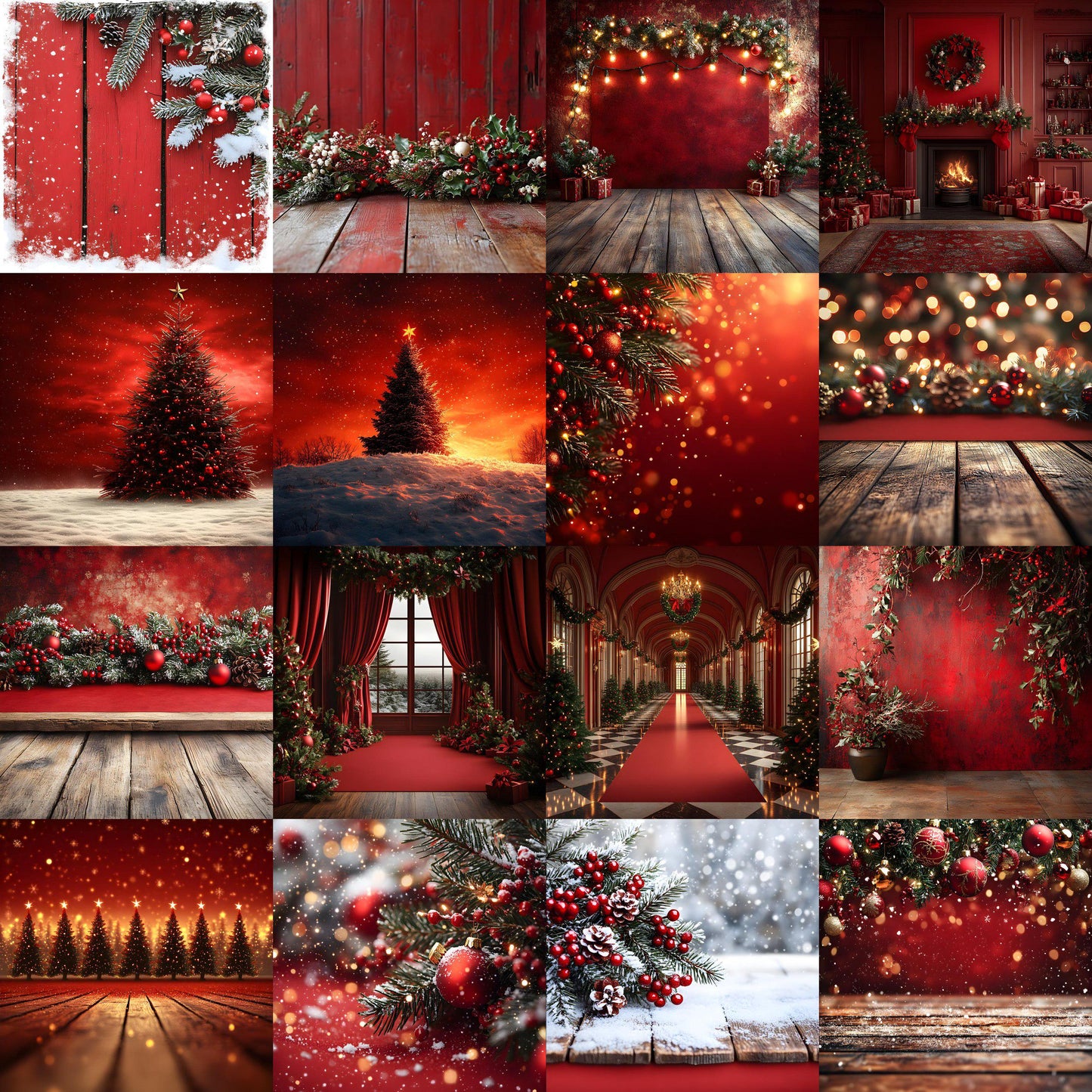 Christmas Backdrop, Digital Backdrop, Santa Christmas Backdrop For Kids Family, Festive Digital Download Christmas Background