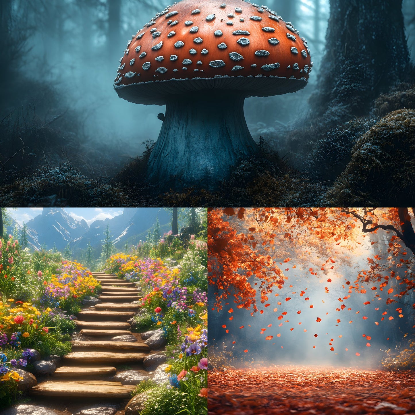 Alice in Wonderland Backdrop Set, Fantasy Storybook Digital Backgrounds for Photography, Whimsical Party Photo Booth, Images