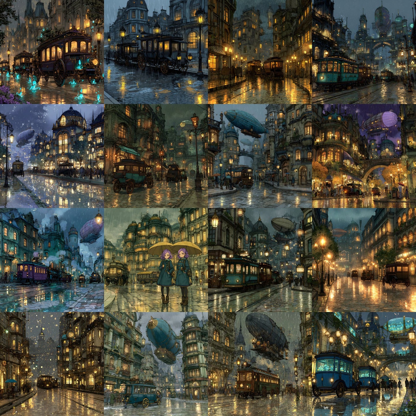 Anime Victorian Alchemical City Backdrop, Steampunk Digital Background for Cosplay, Fantasy Photography, Square Unique Alchemy Art, Printable Image