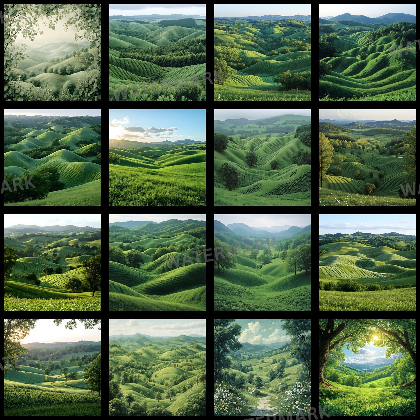 Pastoral Greenery Digital Backdrop, Photography Background, Scenic View Photo Prop, Nature Inspired Portrait, Online Shop Image, SQBD9443