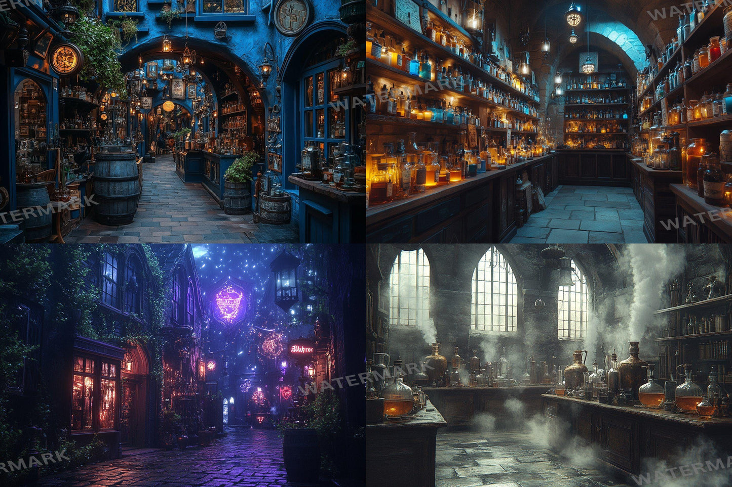 Alchemist Corner Backdrops ��������� Mystical Digital Backdrops for Fantasy Photography & Creative Photoshop Composites - Photograph Backdrops