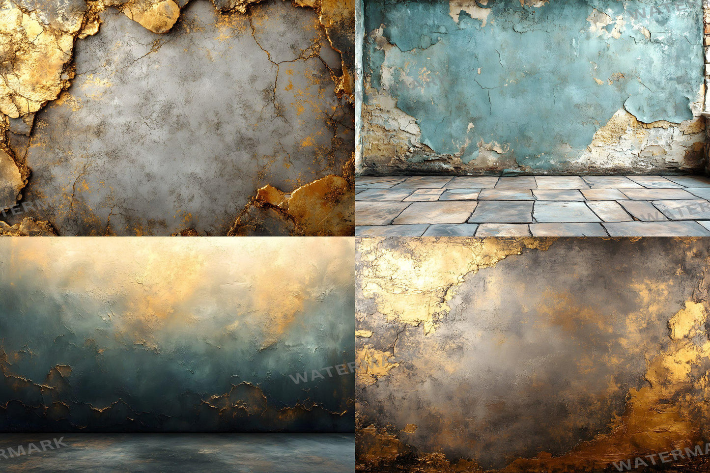 Smoky Topaz Wall Backdrops - Vintage Textured Digital Backgrounds