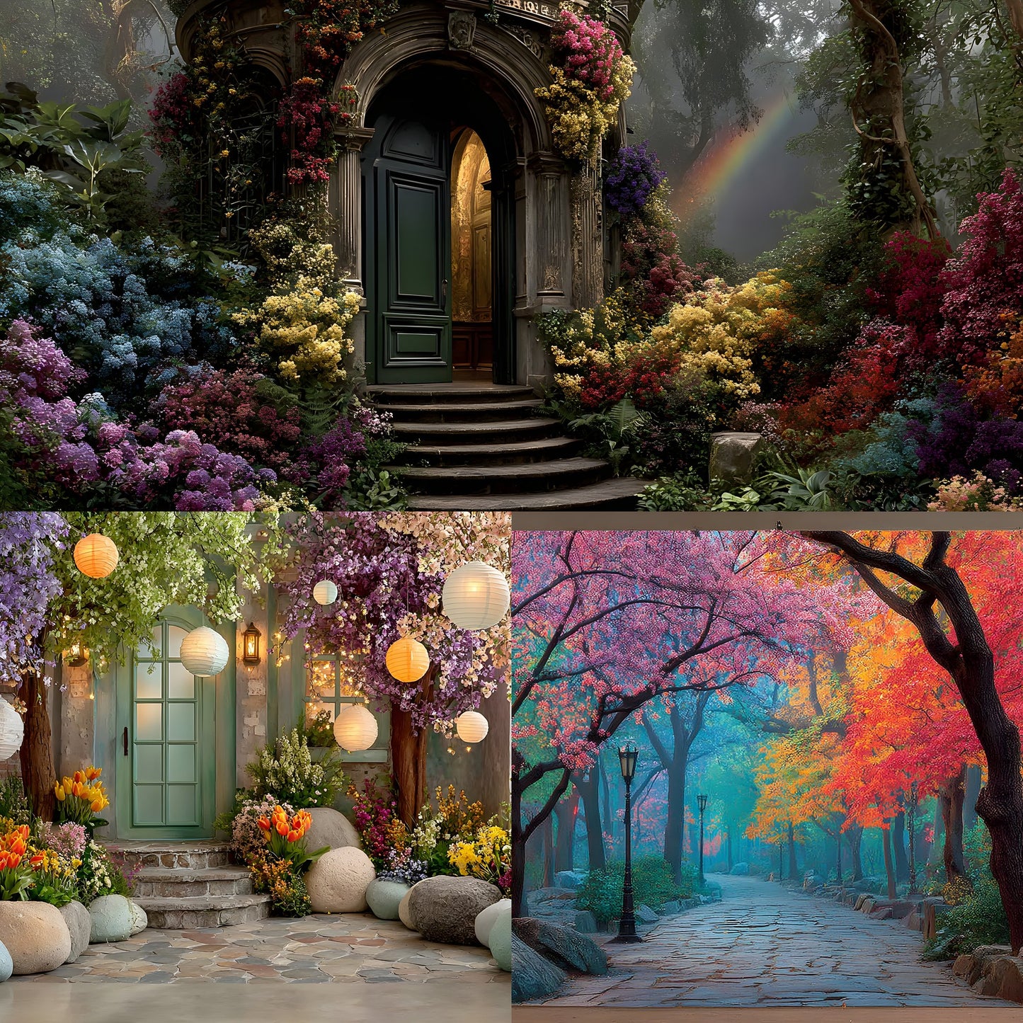 Alice in Wonderland Backdrop Digital, Magical Background for Photography, Fantasy Party Decor, Empty Scene Photo Prop, Portrait Photography