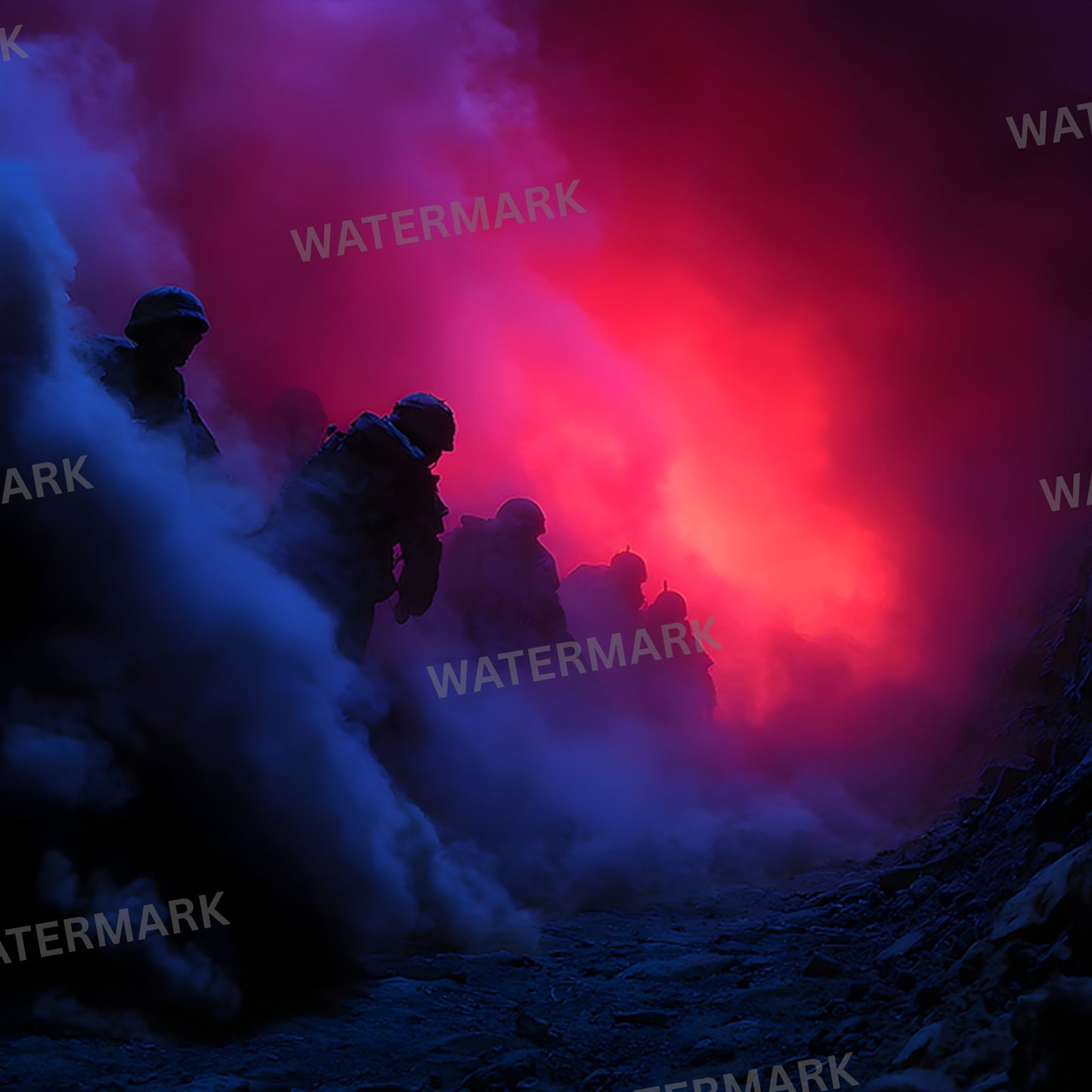 Dark Battlefield Digital Backdrop, Moody War Zone Photography Background, Square Format for Dramatic Photo Editing, Grunge Texture Fantasy Art