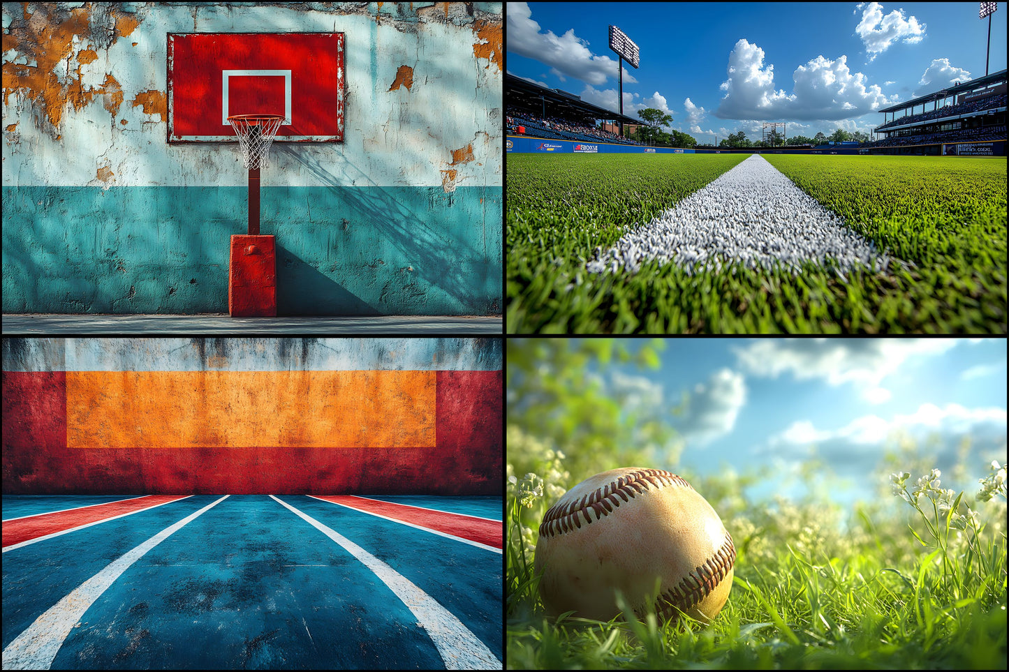 Sports Photography Backdrop Bundle, Action Scene Digital Backgrounds for Athlete Portraits, Team Photo Day, High Resolution Images