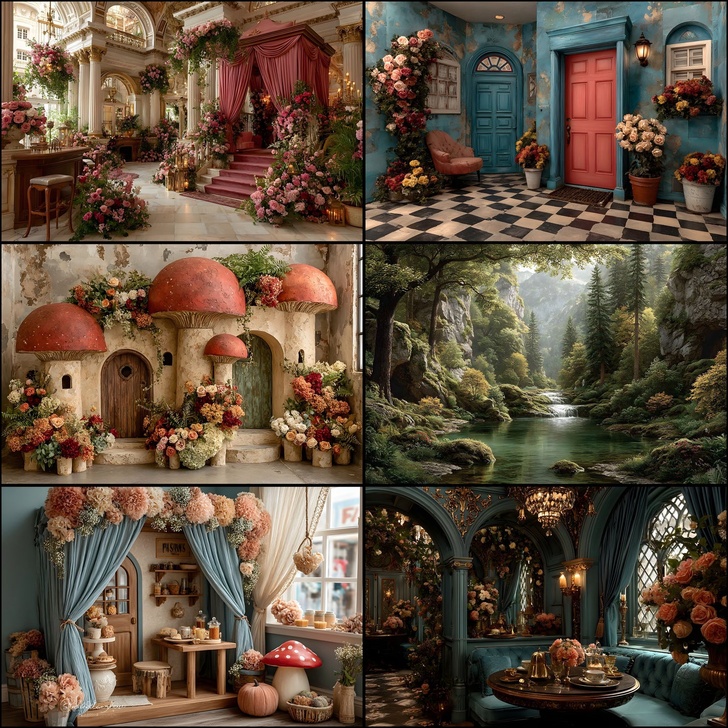 Alice in Wonderland Backdrop Digital Download, Whimsical Background for Photography, Fantasy Party Photo Booth, Storybook Theme