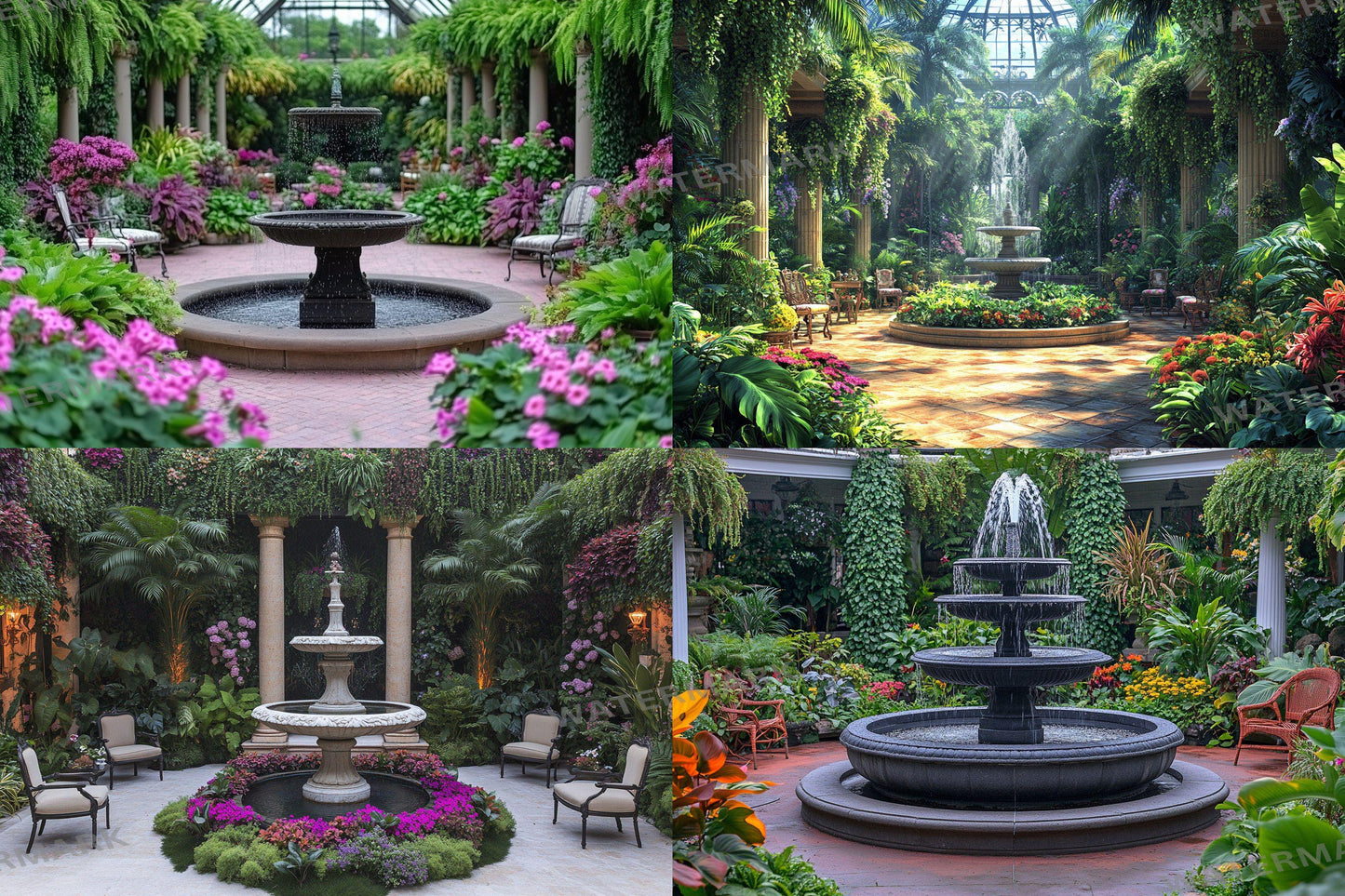 Victorian Garden Backdrop: 3PNGs for Portrait Photography Props, Historical Outdoor Photo Editing, Elegant Floral Digital Backdrops.