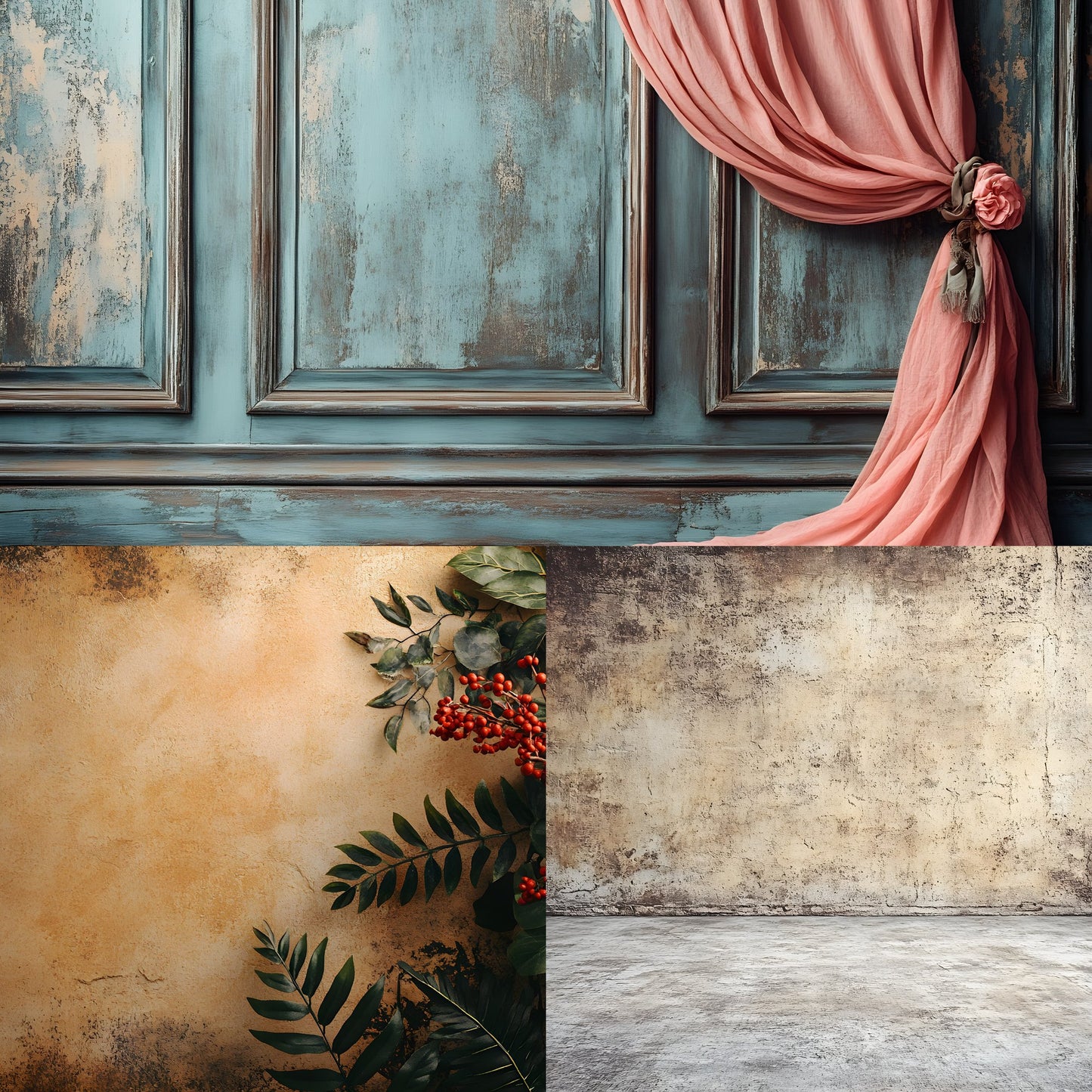 Brown Vintage Textured Wall Digital Backdrop, Photography Background for Portrait, Rustic Photo Booth, High-Resolution Images