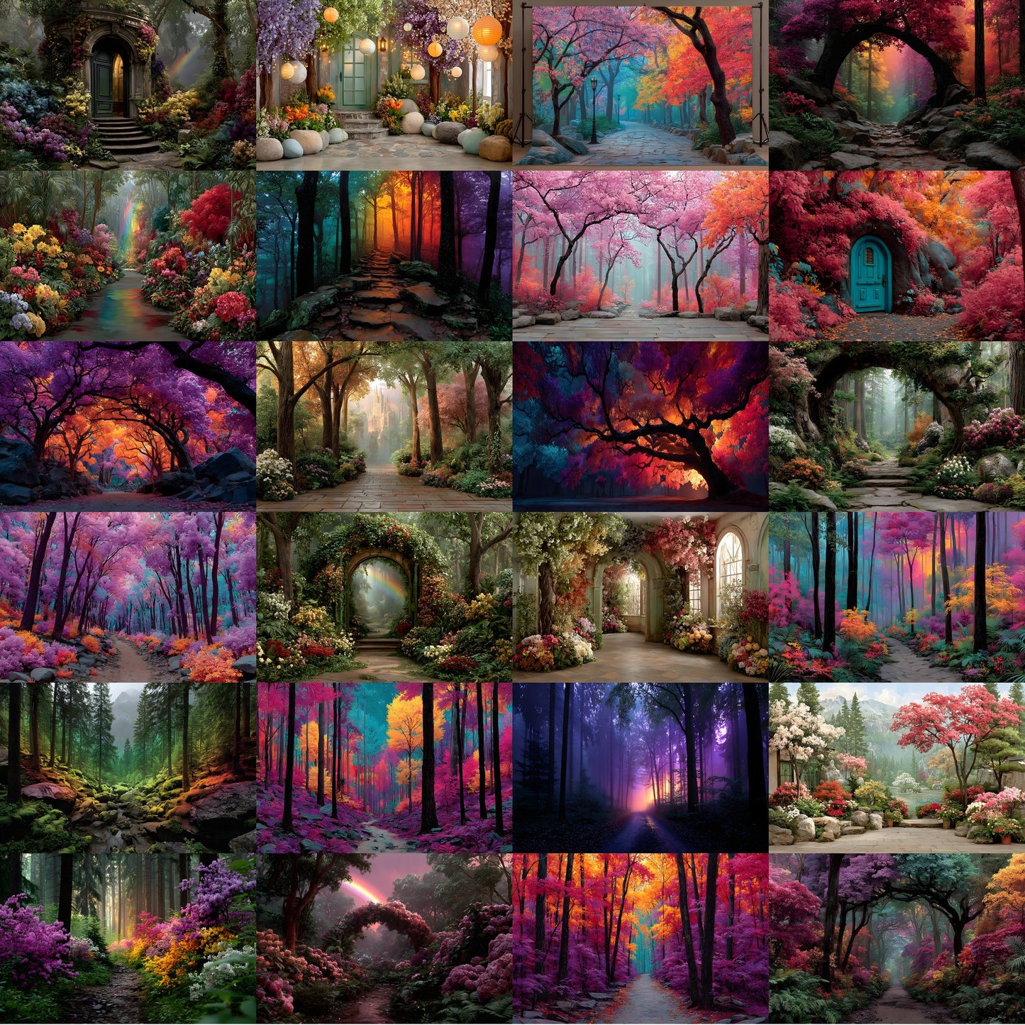 Alice in Wonderland Backdrop Digital, Magical Background for Photography, Fantasy Party Decor, Empty Scene Photo Prop, Portrait Photography