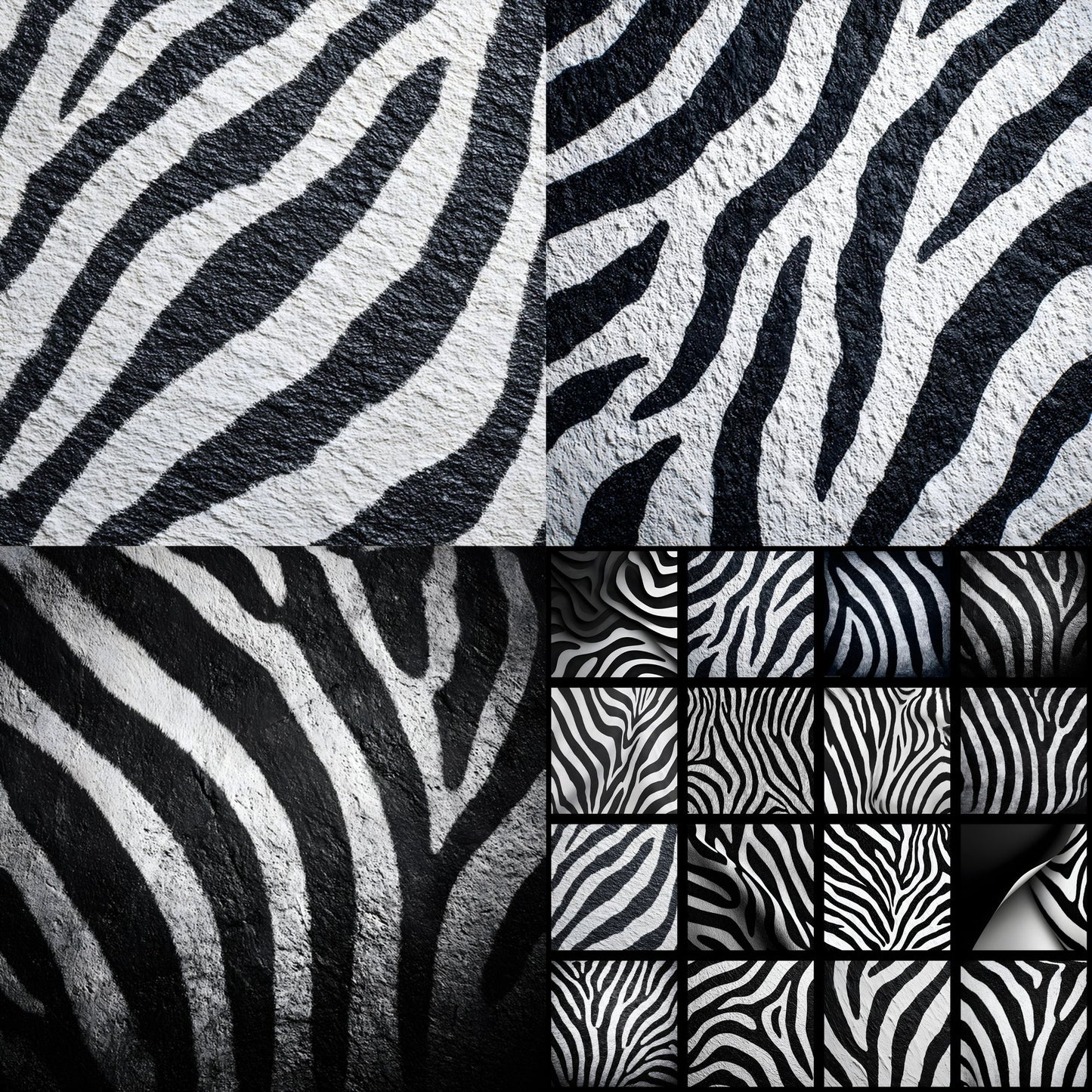 Zebra Print Digital Backdrop, Black and White Photography Background, Square Animal Pattern Photo Booth Prop, Fashion Design Texture Overlay