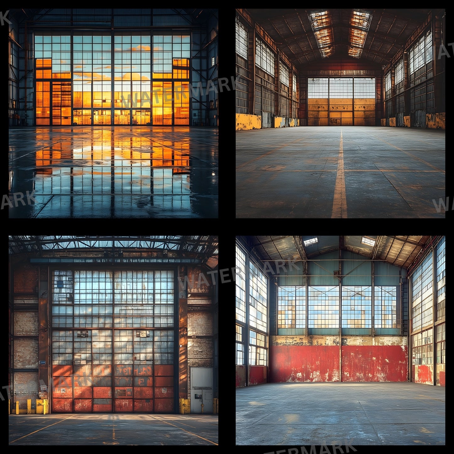 Warehouse Sports Digital Backdrop, Grunge Industrial Background for Photography, Photo Booth Prop, Sports Team Photo Overlays