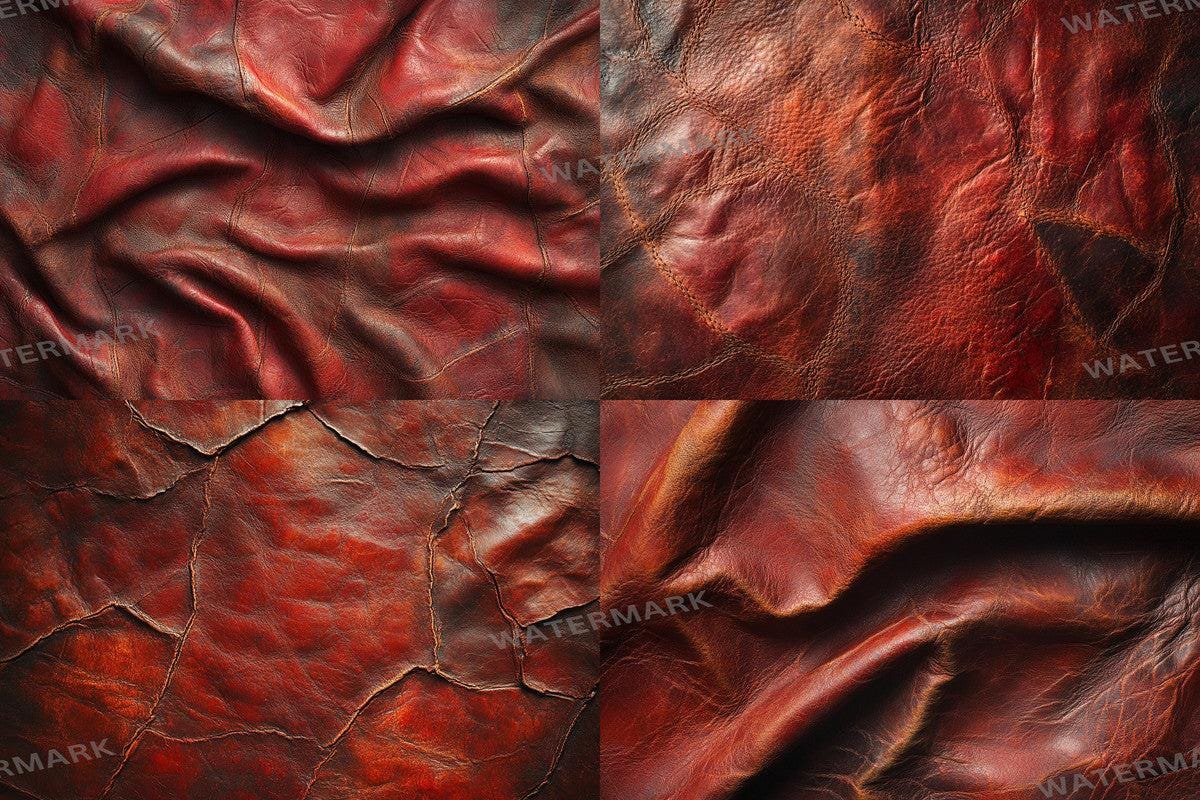 Red Weathered Leather Textures Photography Backdrops for Photoshop - Warm Aesthetic Backgrounds for Digital Art Photo