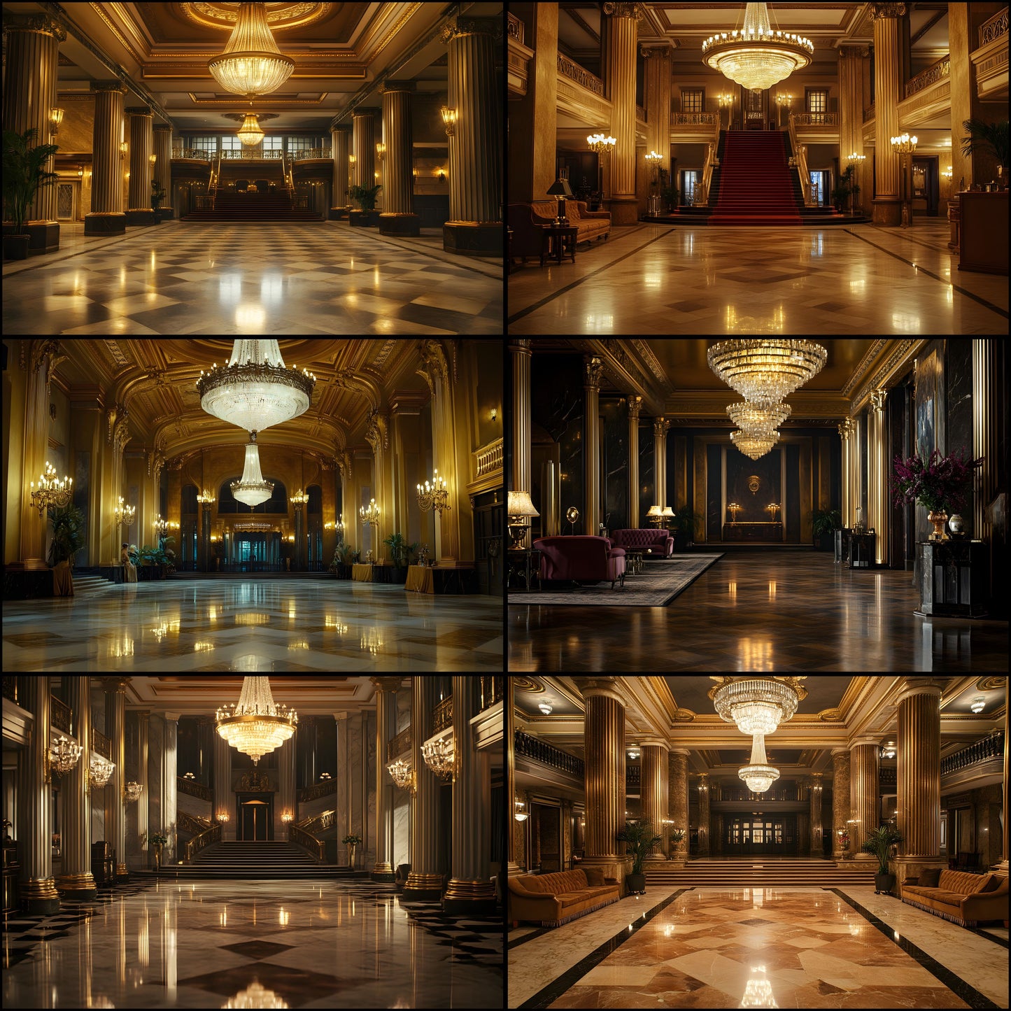 Art Deco Hotel Lobby Digital Backdrop, Elegant Photography Background, Vintage Inspired Photo Prop, for Composites, High-Resolution Images