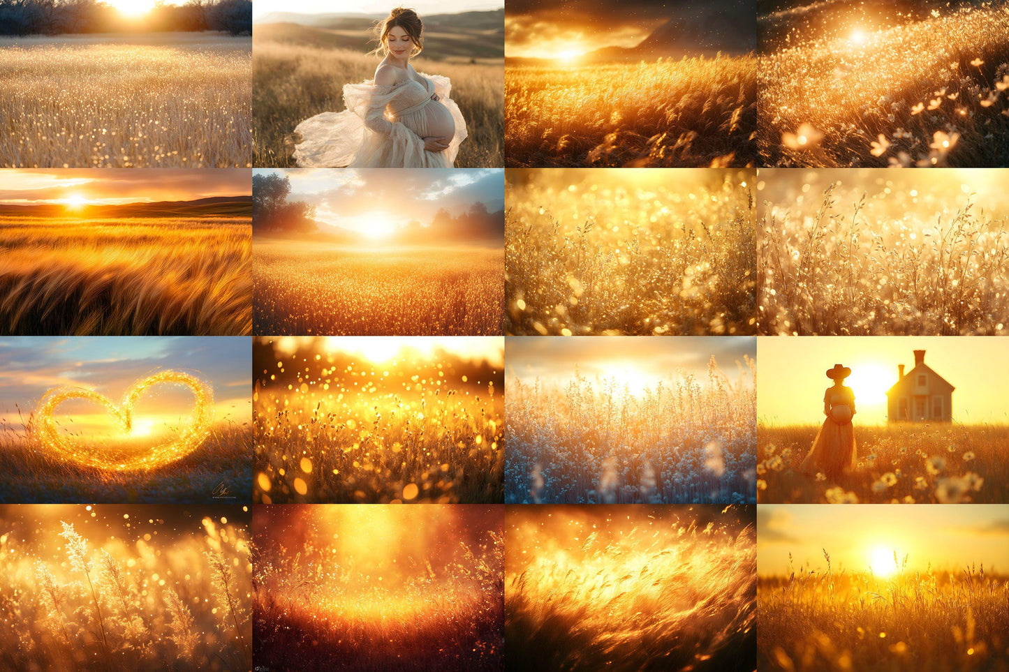 Golden Hour Field Backdrops, Sunset Photography Backdrop, Warm Glow Overlays, Maternity Backdrop, Photoshop Backgrounds