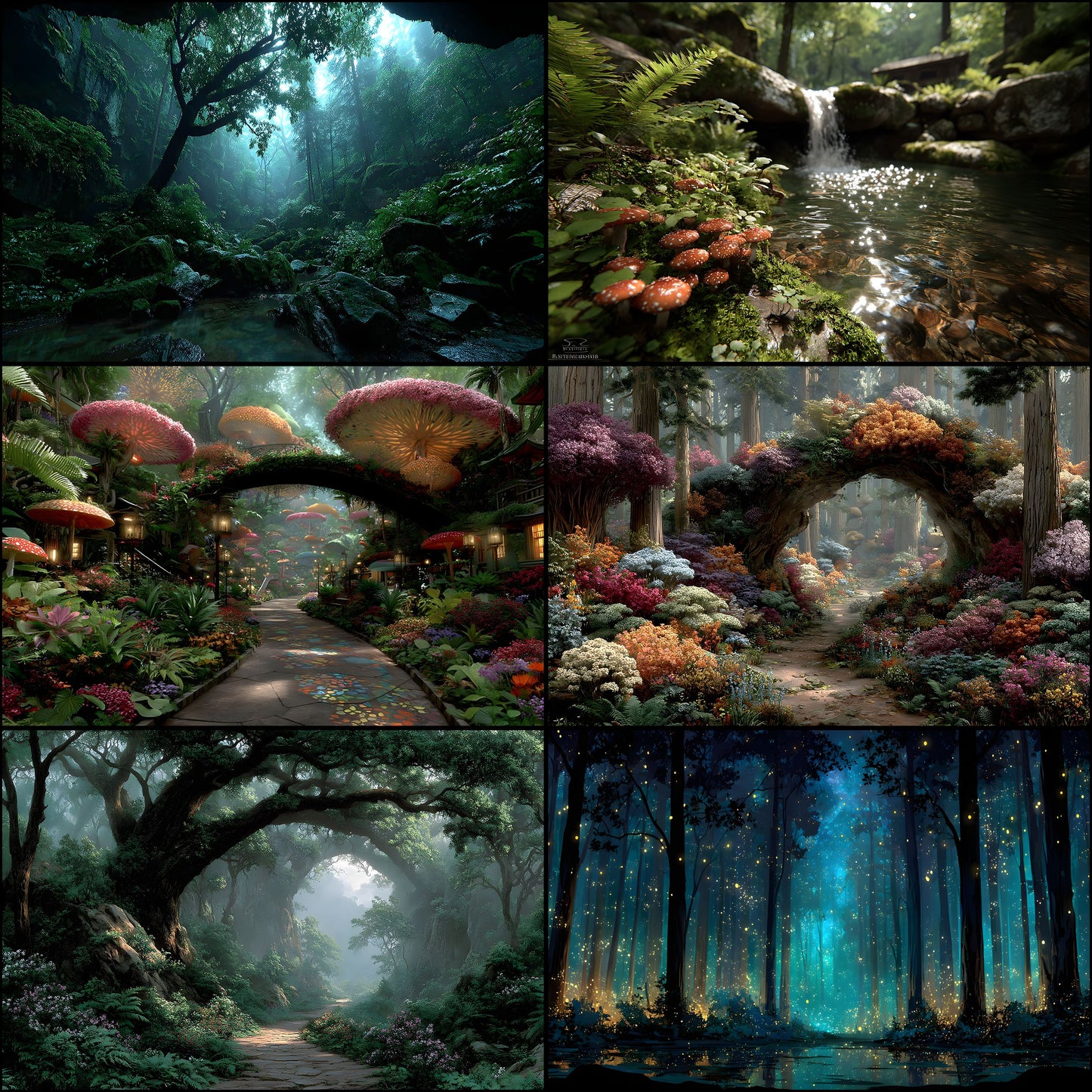 Alice in Wonderland Backdrop Set, Enchanted Forest Backgrounds, Magical Photography, Digital Download for Fantasy Storytelling