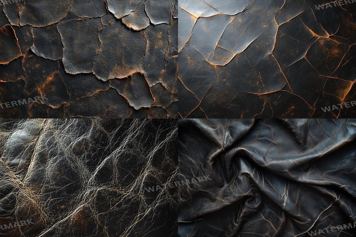 BLACK WEATHERED LEATHER - Textures Photography Backdrop