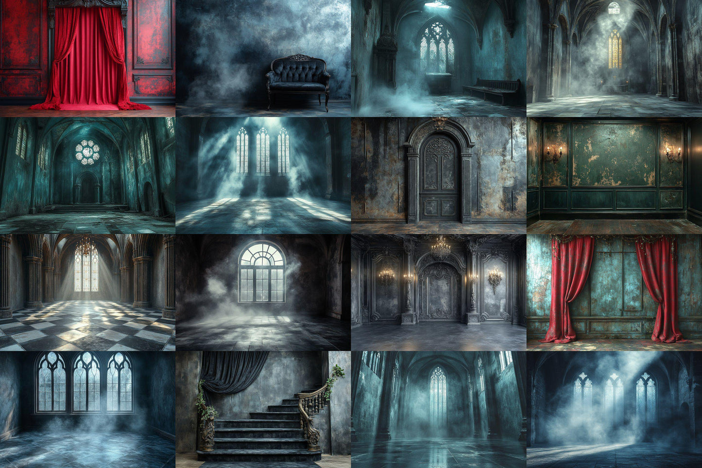 Gothic Digital Backdrops Mega Pack: Dark Fantasy Castle & Eerie Scene Backgrounds, Vampires, Halloween, Gothic - Gothic Backdrops