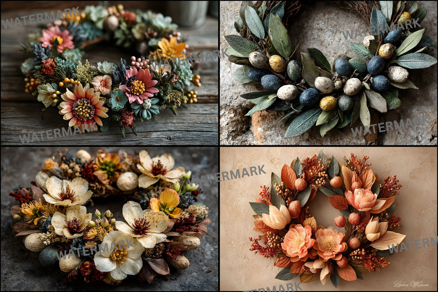 Newborn Digital Backdrop Floral Wreath, Baby Photography Background, Flower Circle Prop, Photo Overlay, Infant Composite Art, Girl Boy