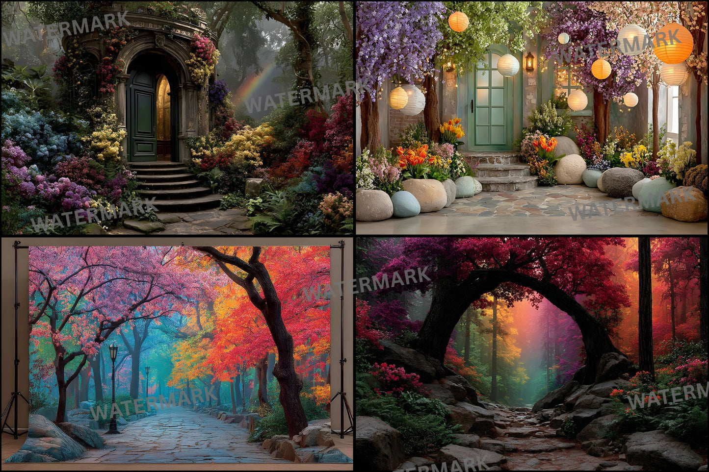 Alice in Wonderland Backdrop Digital, Magical Background for Photography, Fantasy Party Decor, Empty Scene Photo Prop, Portrait Photography