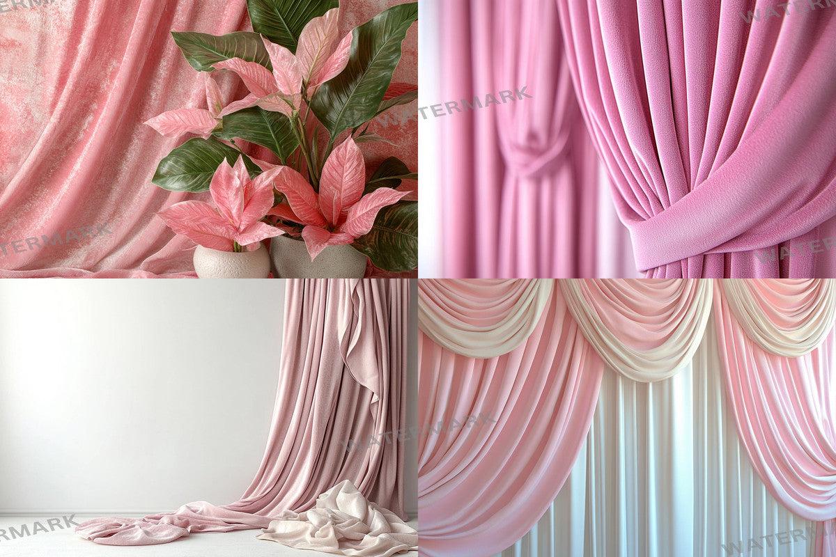 Blush Pink Velvet Photography Backdrops - Textured Background PNGs for Photoshop Editing - Perfect for Digital Artists Photographers