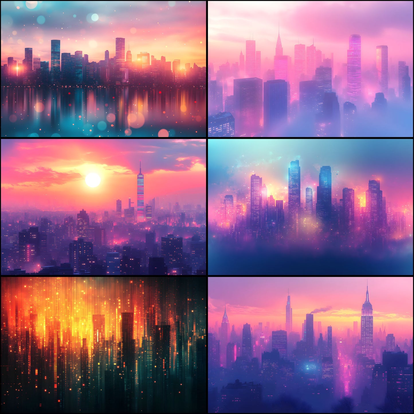 Abstract Skyline Digital Backdrop, Cityscape Photography Background for Composites, Modern Urban Photo Overlay, High-Resolution Image for Photographers