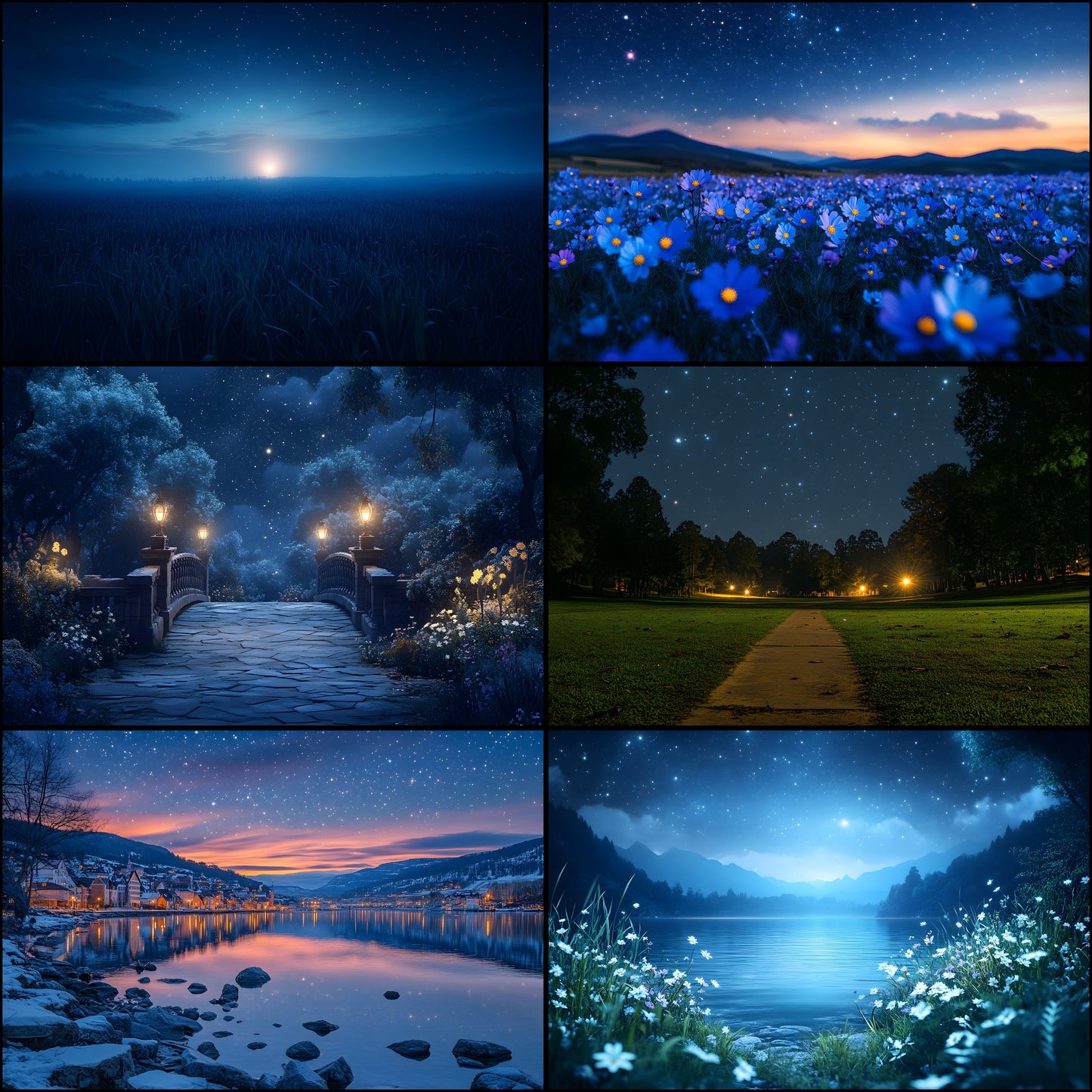 Starry Night Digital Backdrop Bundle, Dreamy Backgrounds for Photography, Celestial Photo Overlays, Magical Night Sky Scenes, LBXD