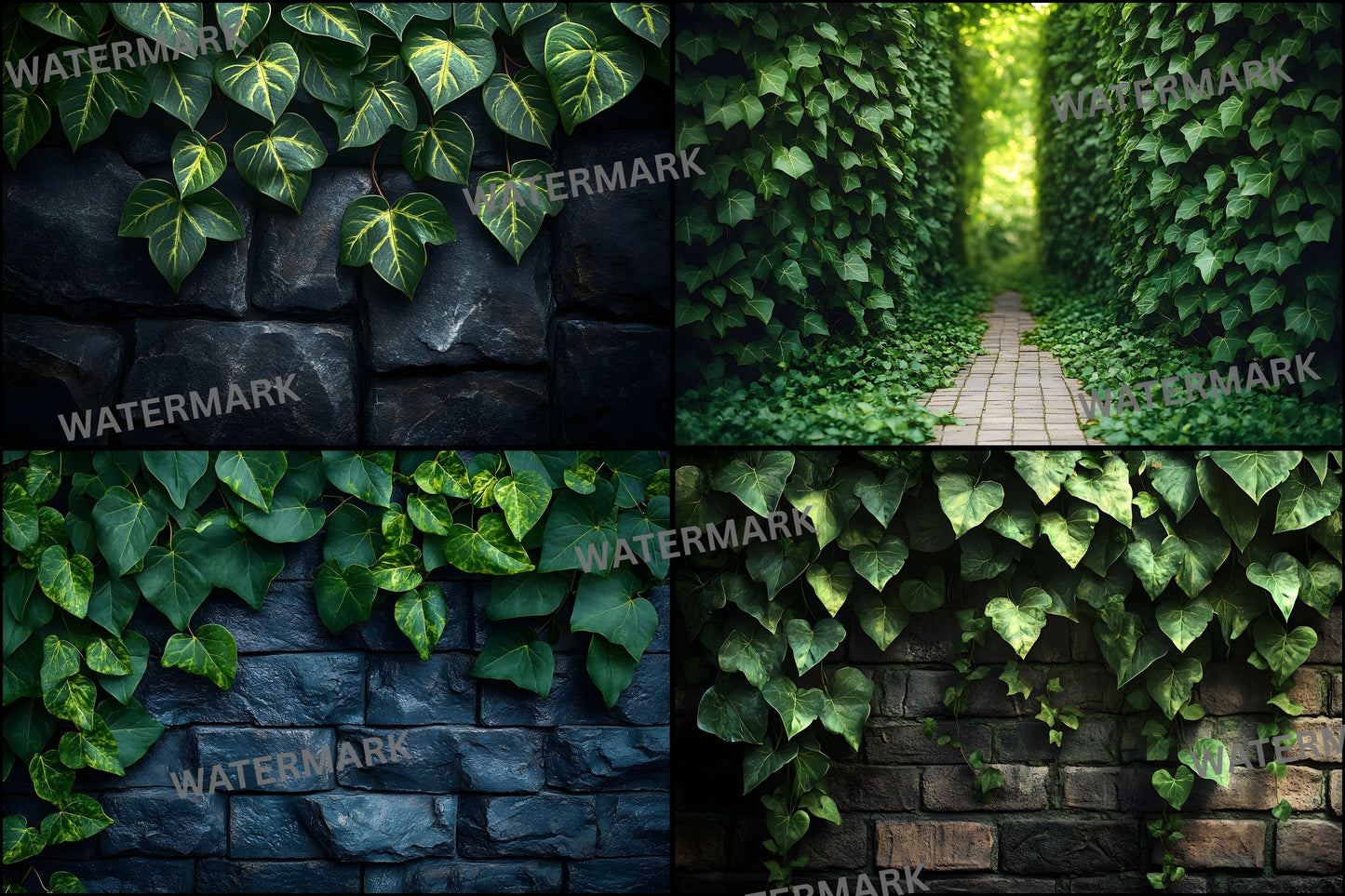 Summer Ivy Leaves Digital Backdrop, Greenery Photography Background, Nature Photo Prop, for Portrait, Wedding, and Newborn Photos