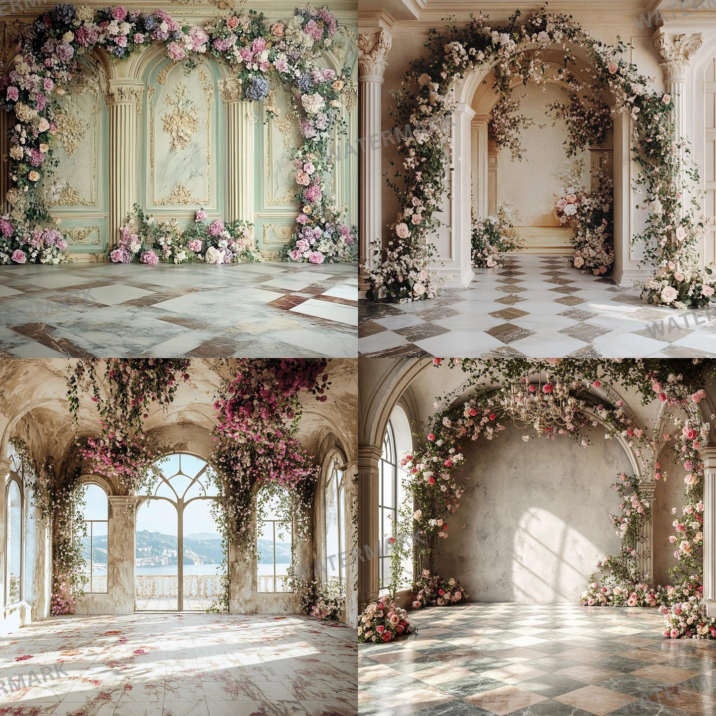 Wedding Floral Backdrops - Digital Backdrops Wedding Overlay Maternity Digital Backdrops Floral Overlays Backdrop Photoshop Overlays Texture