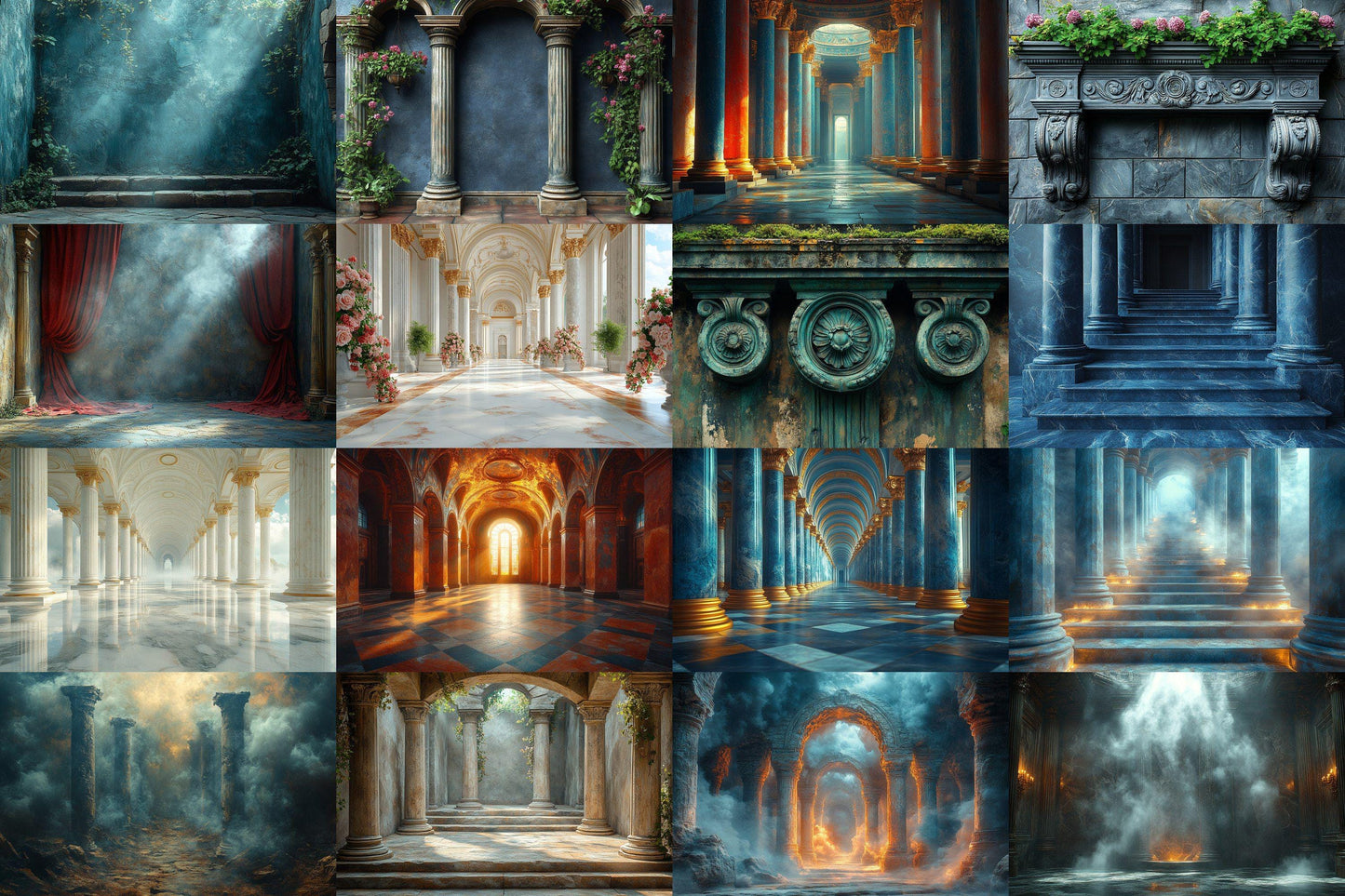 Ancient Civilizations Backdrop: 1PNGs - Historical Ruin Photography, Lost Empire Archaeological Scene, Old World Temple Digital Backdrop