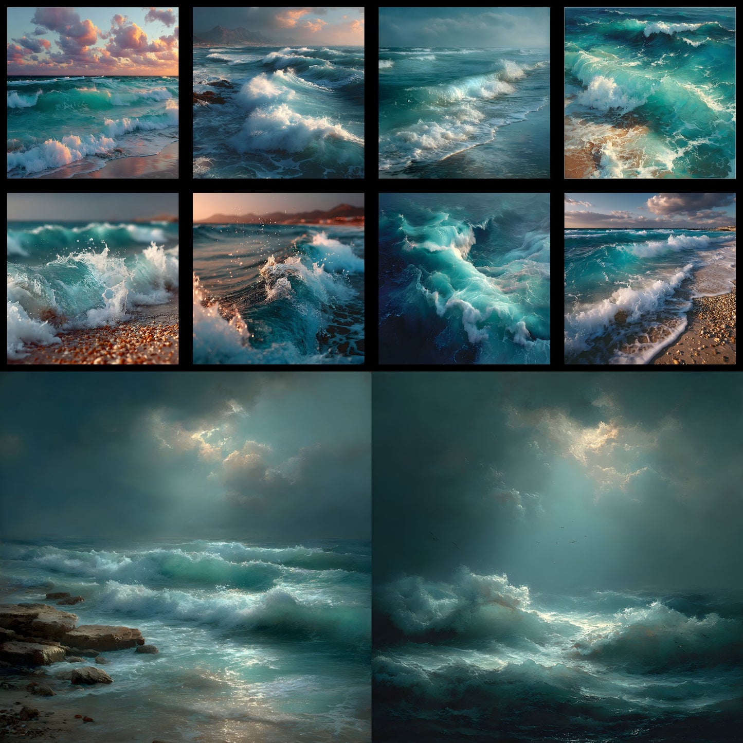 Ocean Photography Backdrop, Square Ocean Waves Background, Summer Photo Booth Prop, Digital Download for Social Media, Beach Backdrop, Ocean Lover Gift