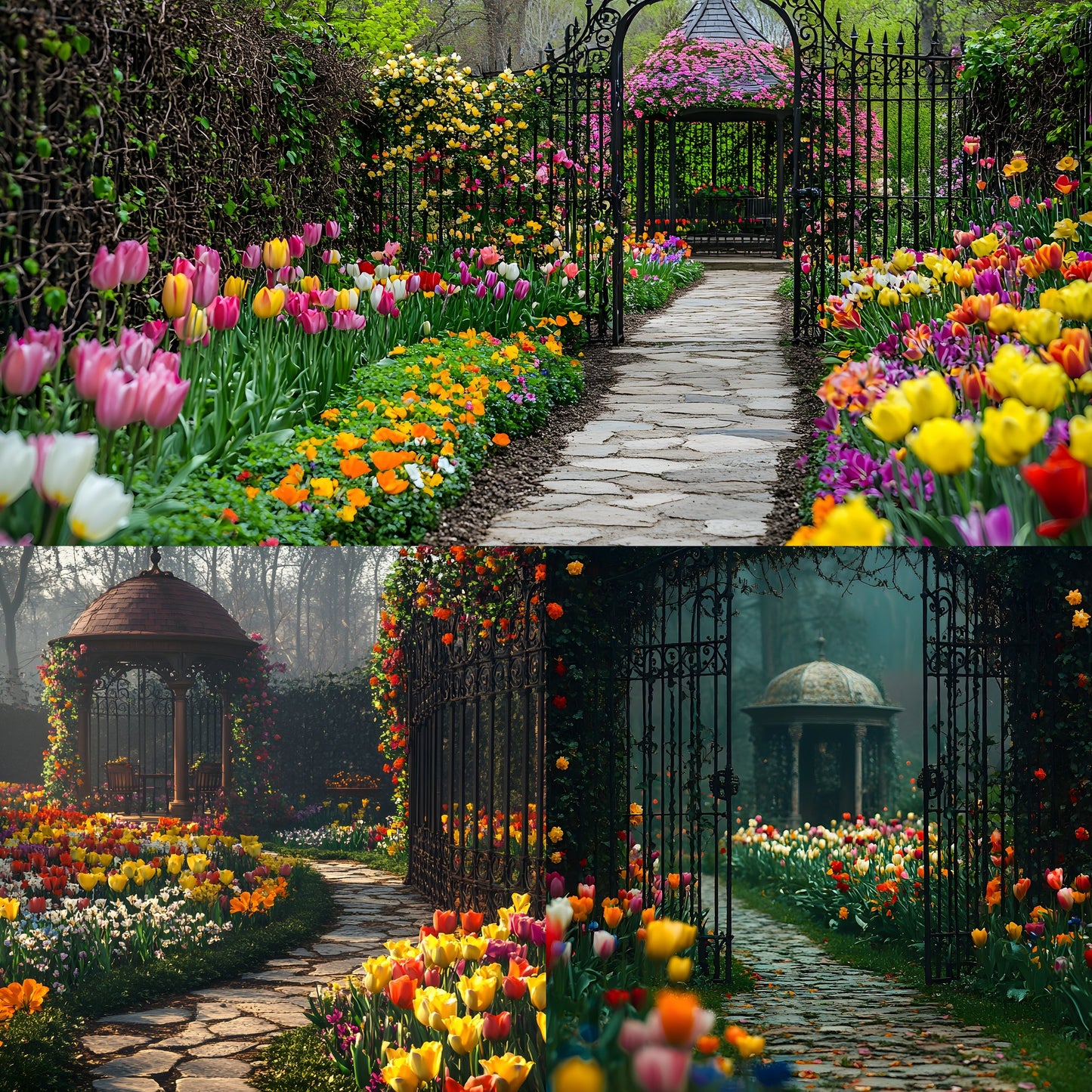 Wrought Iron Secret Garden Digital Backdrop, Fairytale Photography Background, Enchanted Garden Photo Background, Photography, Iron Gate Decor
