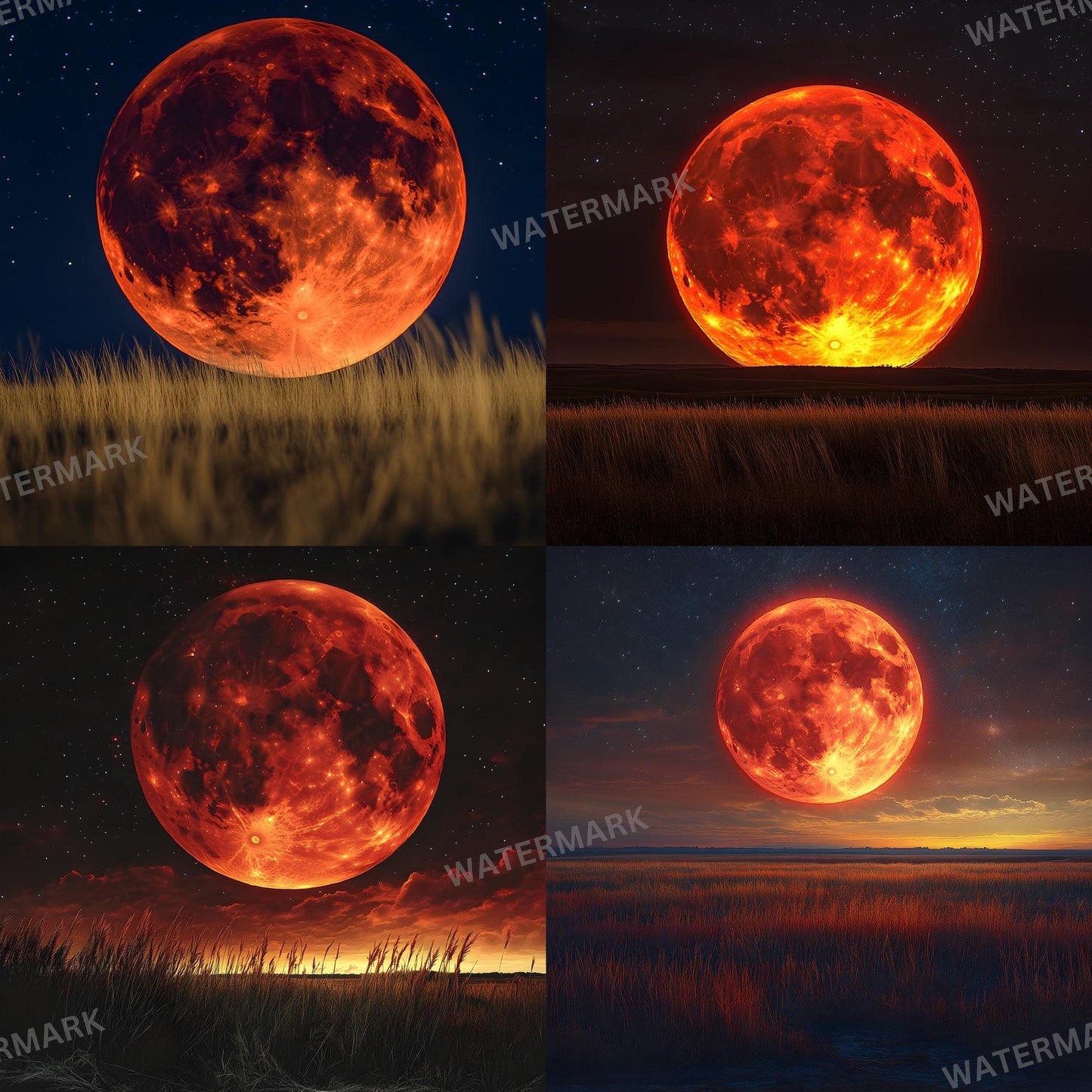Giant Blood Moon Backdrops - Eerie and Spooky Photography Backgrounds - Halloween, Horror & Fantasy, Celestial Background, Moon Wallpaper