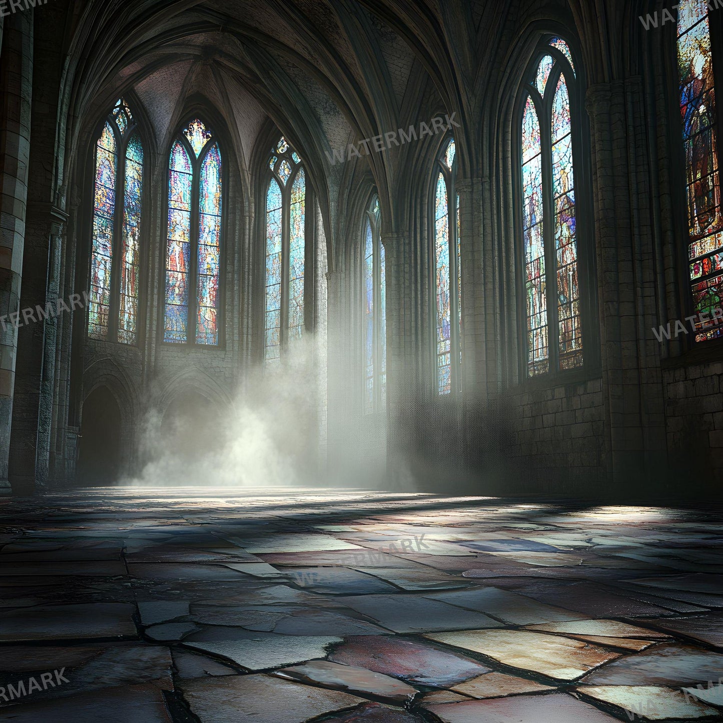 Abandoned Cathedral Digital Backdrops for Portrait Photography - 96x96px Photoshop Composites