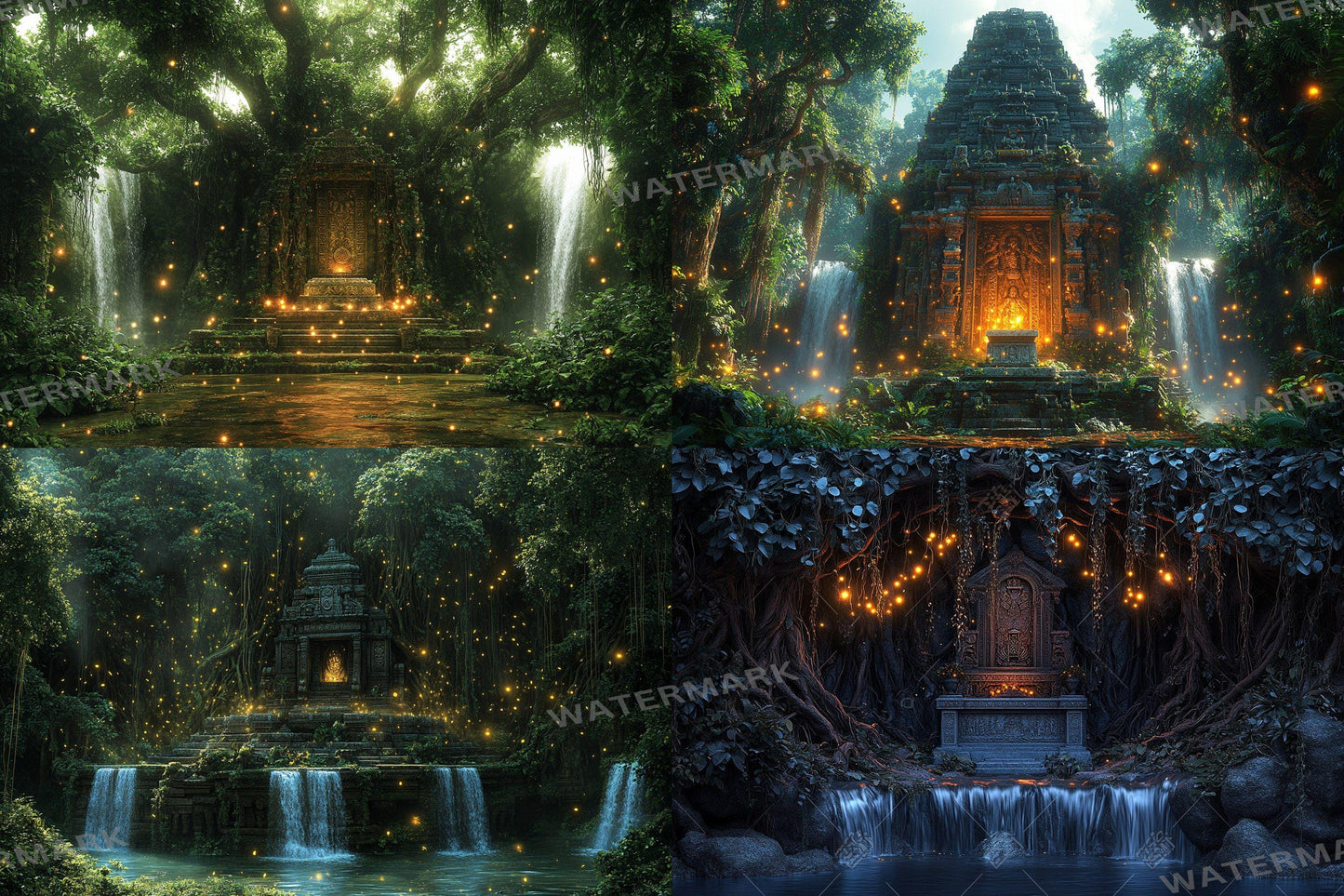 Amazonian Grove Digital Backdrops Props: Lush & Artful Backdrops, Large Photograph Backdrops, Picture Backdrops, Photography Backgrounds