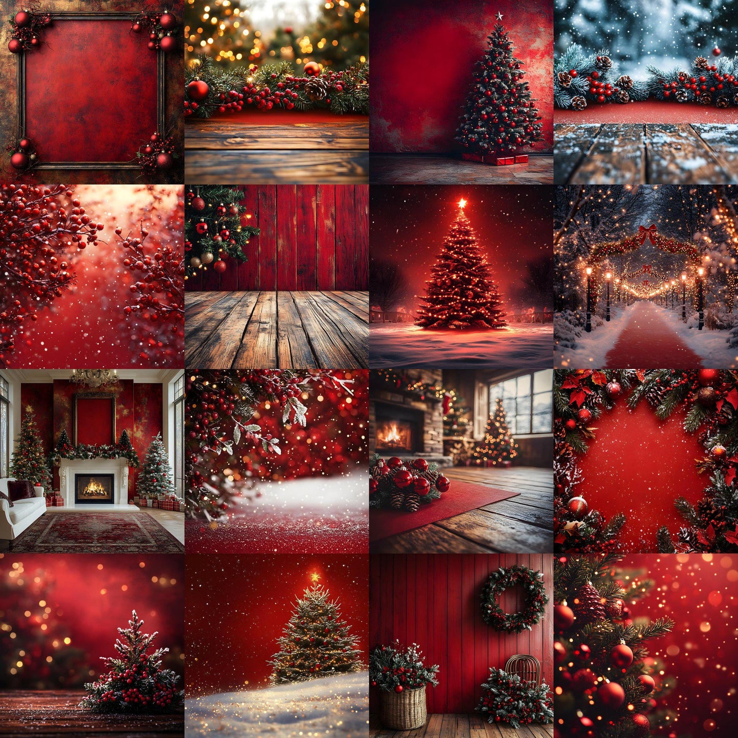 Christmas Backdrop, Digital Backdrop, Santa Christmas Backdrop For Kids Family, Festive Digital Download Christmas Background