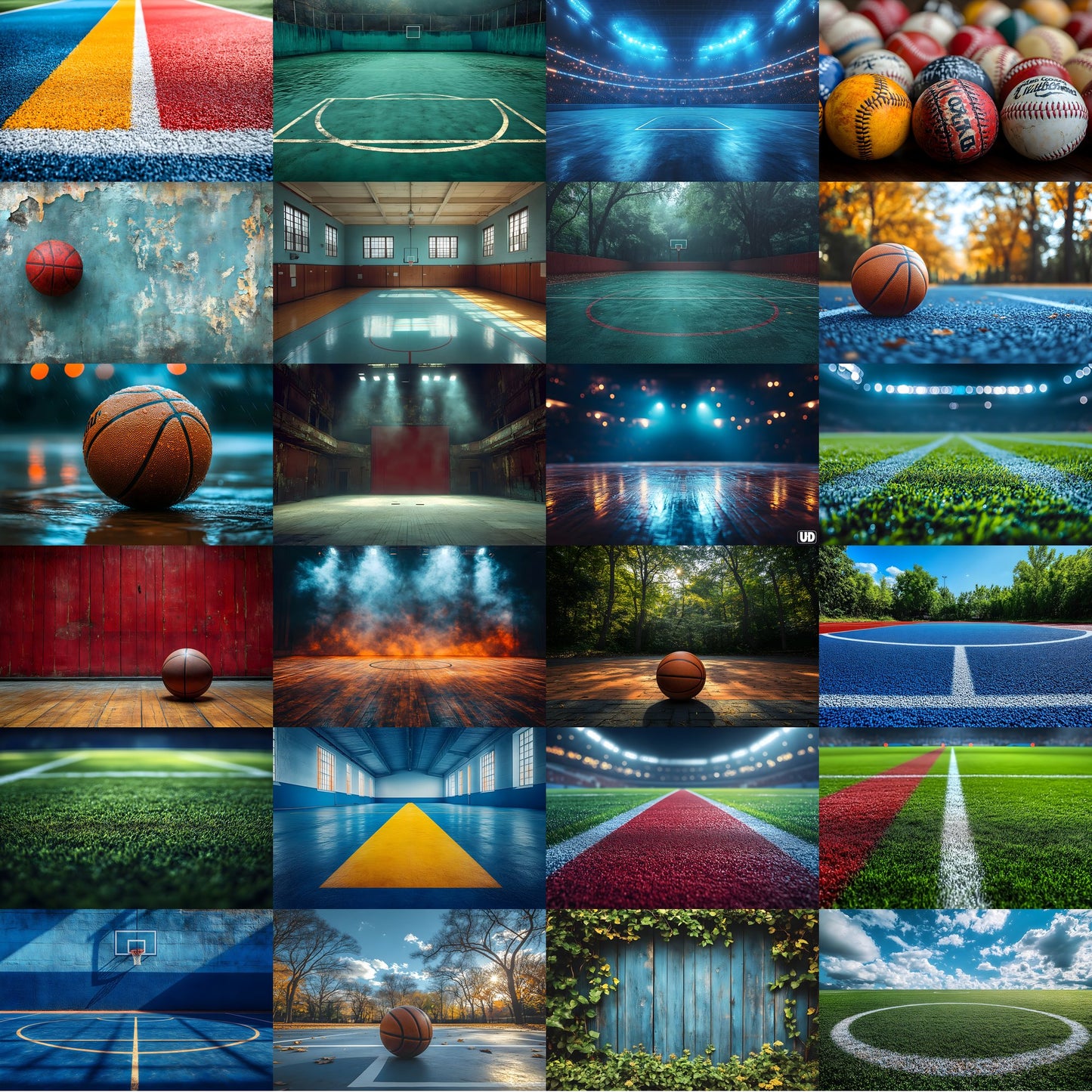 Sports Photography Backdrop Bundle, Action Photo Backgrounds, Digital Download for Team Portraits, Athlete Pictures, Scenes