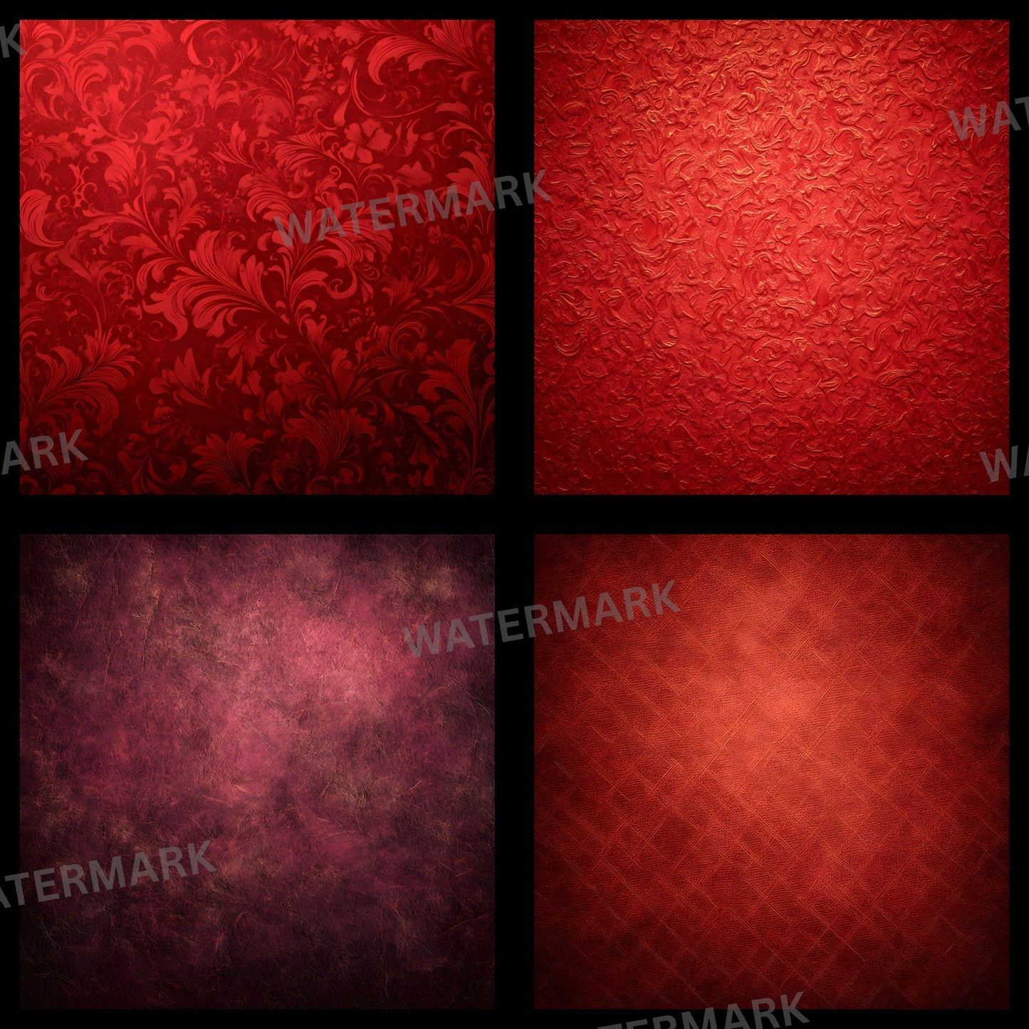 Vintage Red Patterned Photography Backdrop, Square Digital Background for Product, Portrait, and Social Media Content Creation - SQBD93
