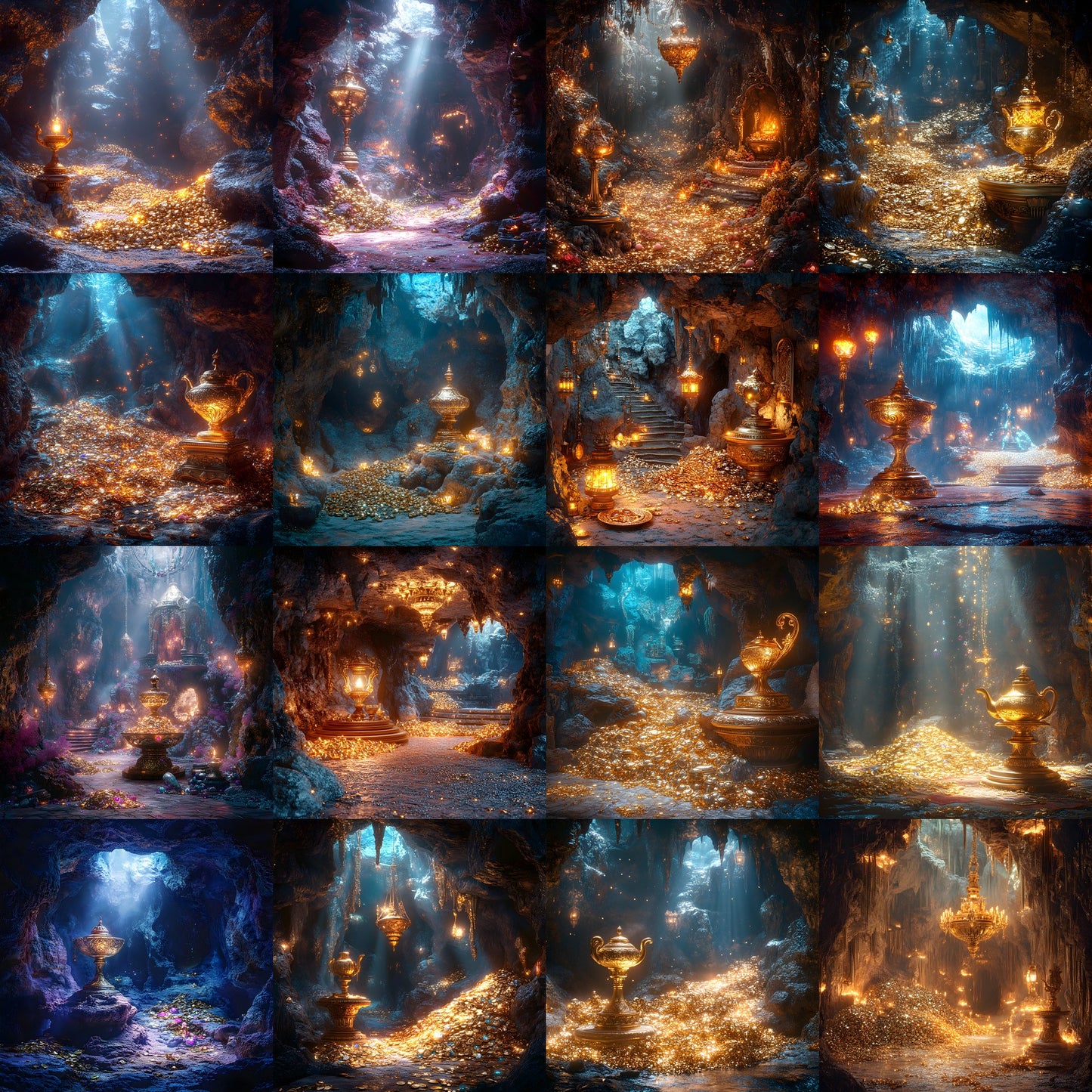 Aladdin's Cave Digital Backdrop, Enchanted Arabian Nights Background, Square Photography Prop, Fantasy Photo Booth, Magical Adventure Scene, JPEG Images