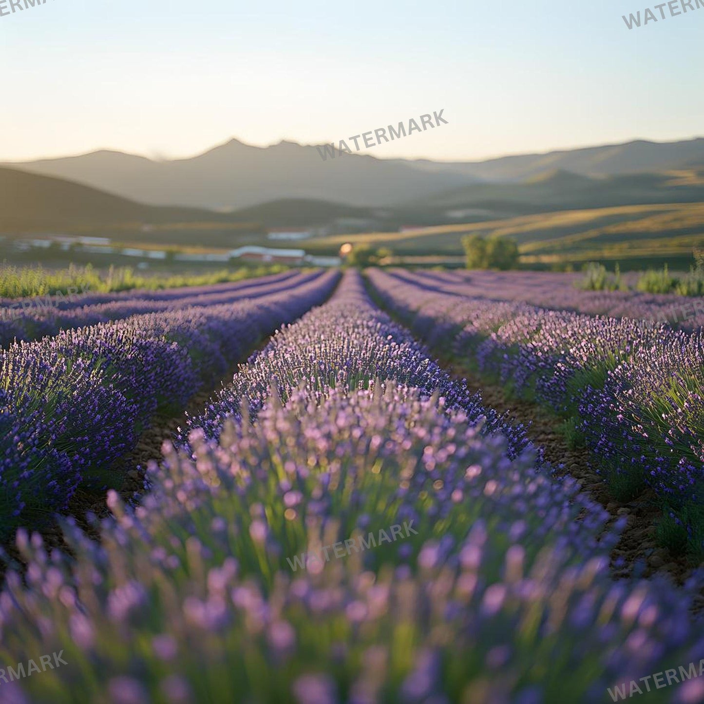 Lavender Field Backdrops - Digital Floral Background, Photography, Photoshop Overlays, Portraits, Products, Maternity & Wedding Backdrops