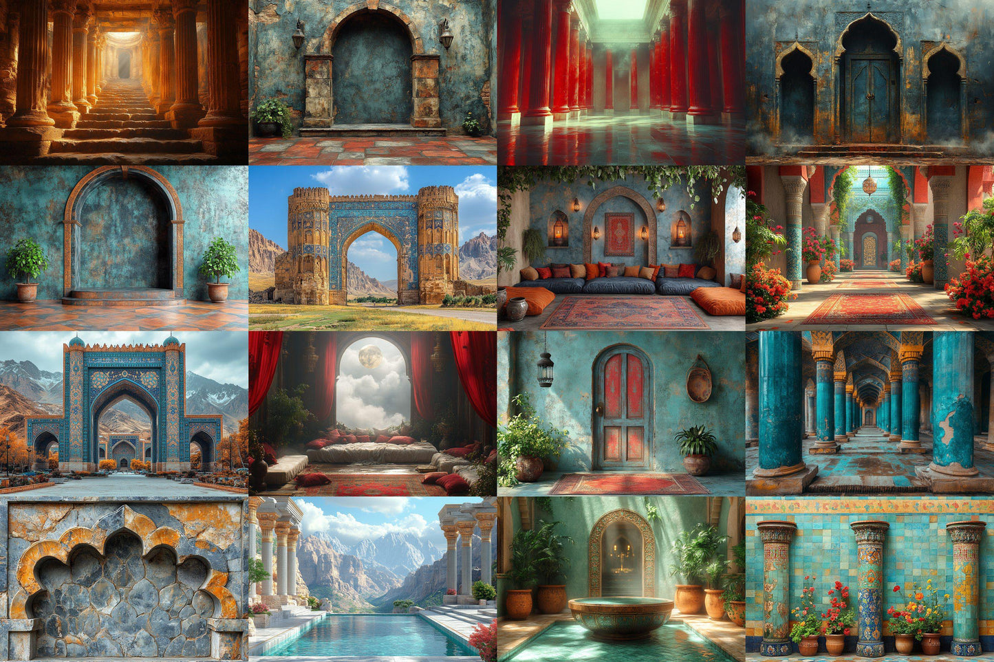 Ancient Civilizations Backdrop: 1PNGs - Historical Ruin Photography, Lost Empire Archaeological Scene, Old World Temple Digital Backdrop