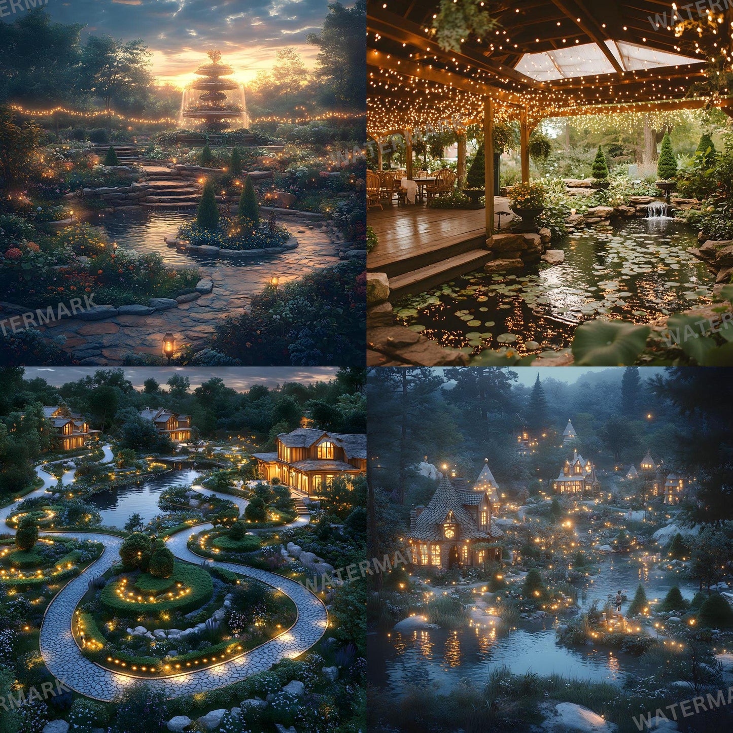 Enchanted Garden Backdrops - Magical Digital Backgrounds for Photography, Photoshop Overlays & Floral Designs