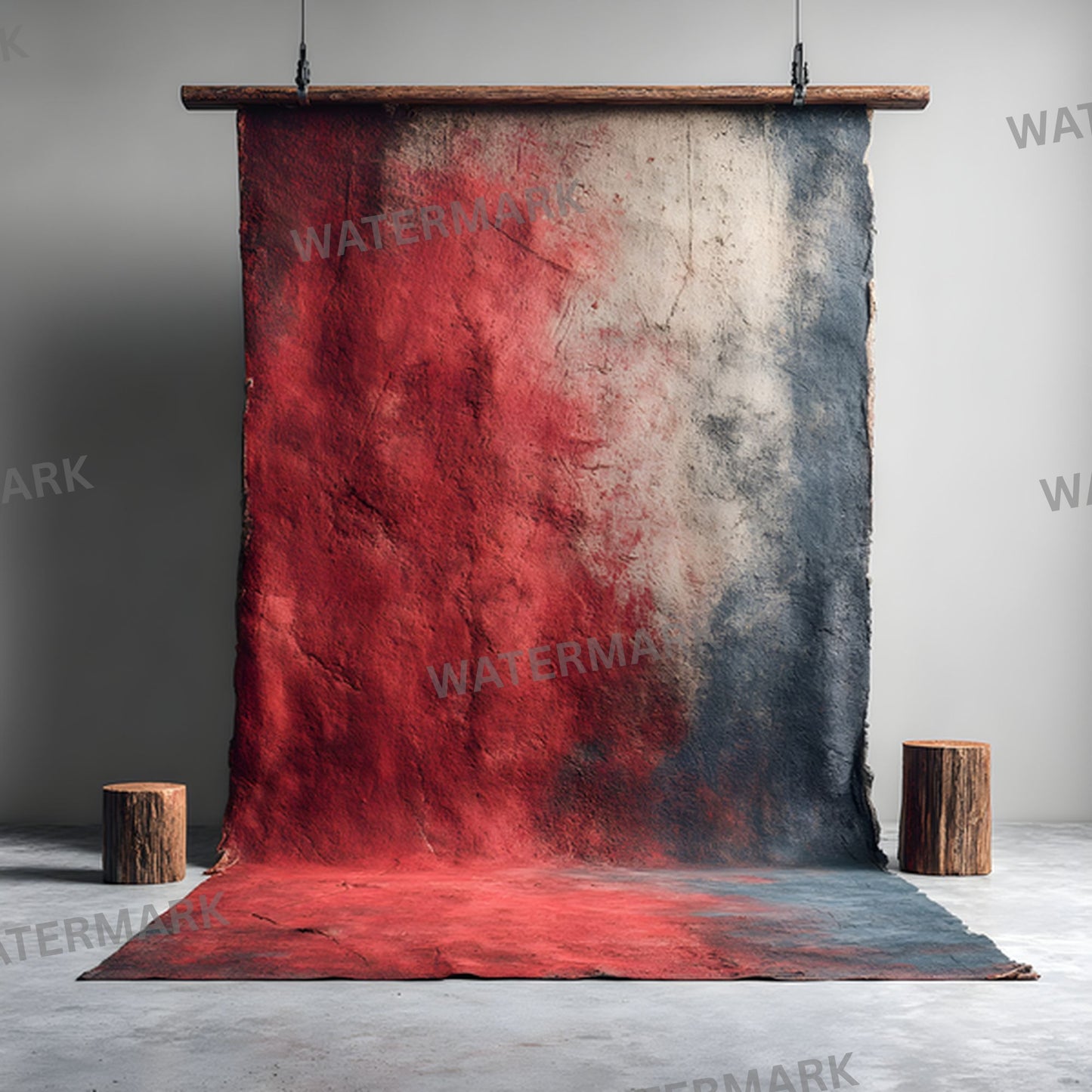 Abstract Red Painted Canvas Digital Backdrop, Artistic Photography Background for Unique Portraits, High-Resolution Textures, Square Format for Creative Projects